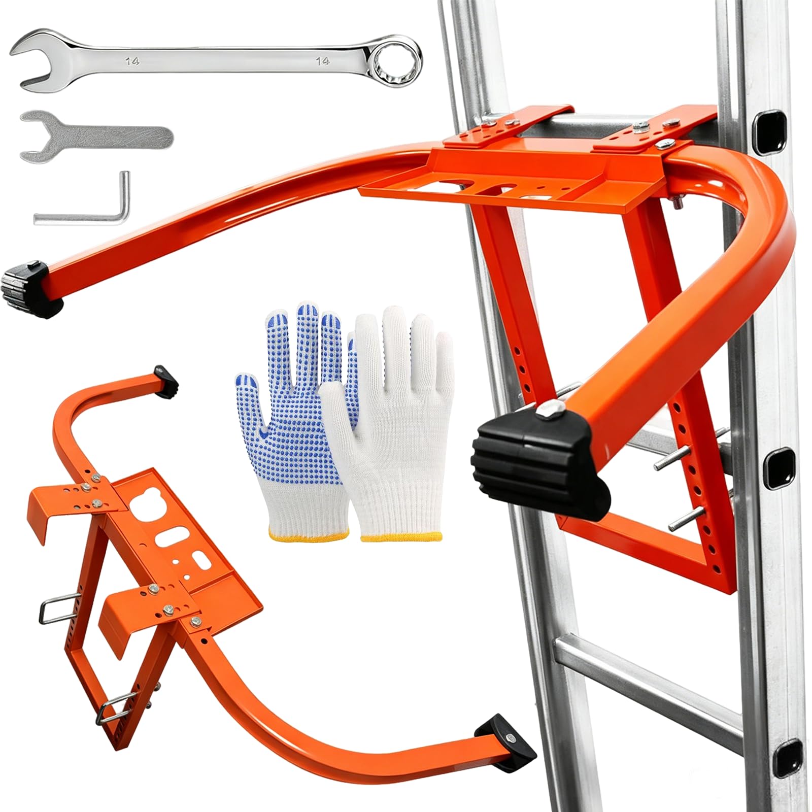 Ladder Stabilizer mit Handschuhen, Leiterständer und Leiterhaken