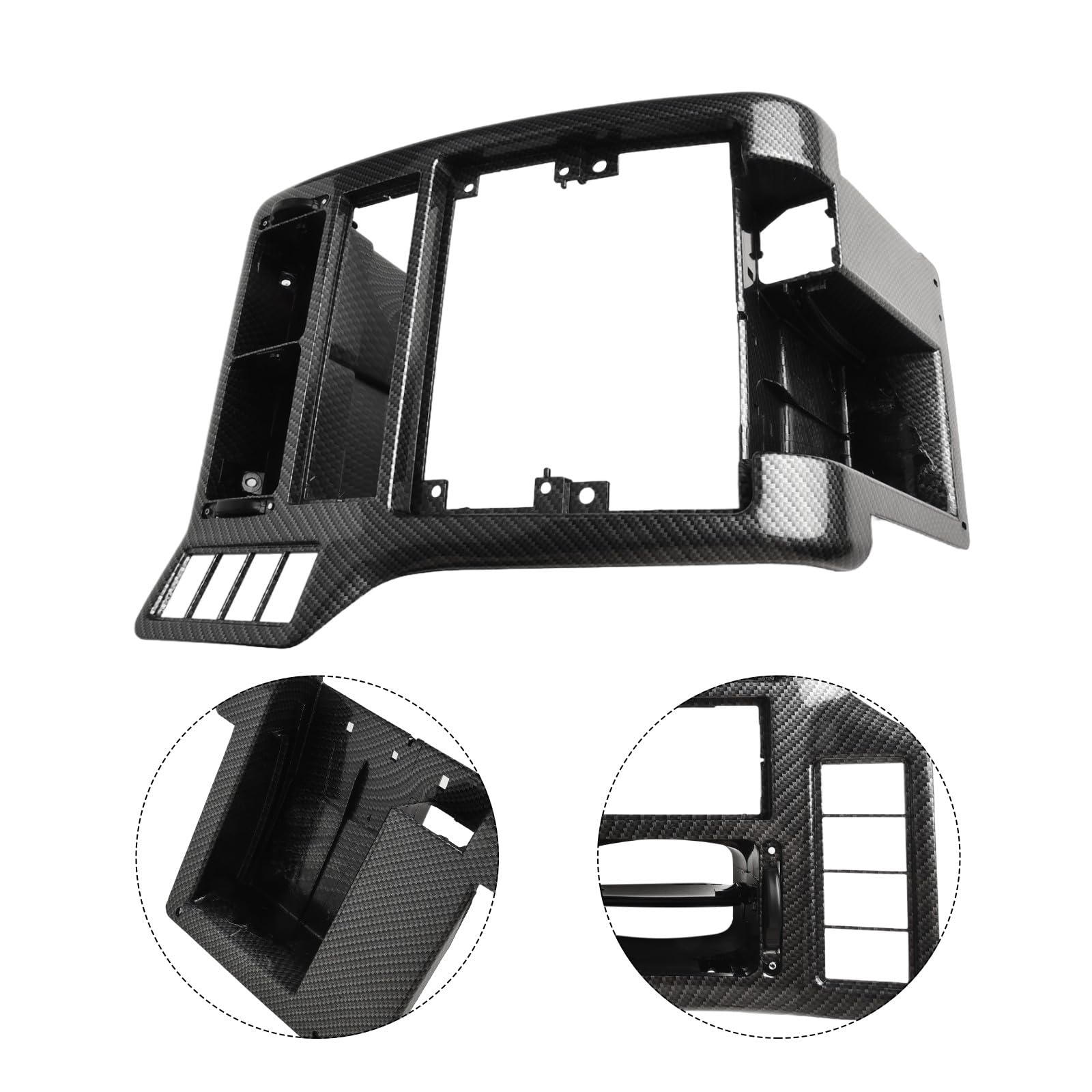 Rejilla de ventilación de aire acondicionado para consola central de coche de fibra de carbono para polo 6N1 1994-2002, reemplaza 6N1858069A 6N1858071A