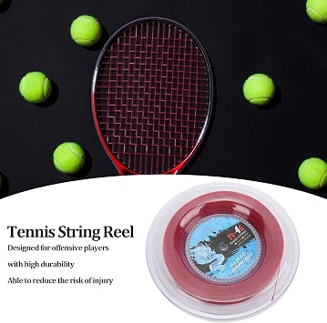 200m Polyester Tennis Racket String, for Daily Training and Amateur Play(Red)