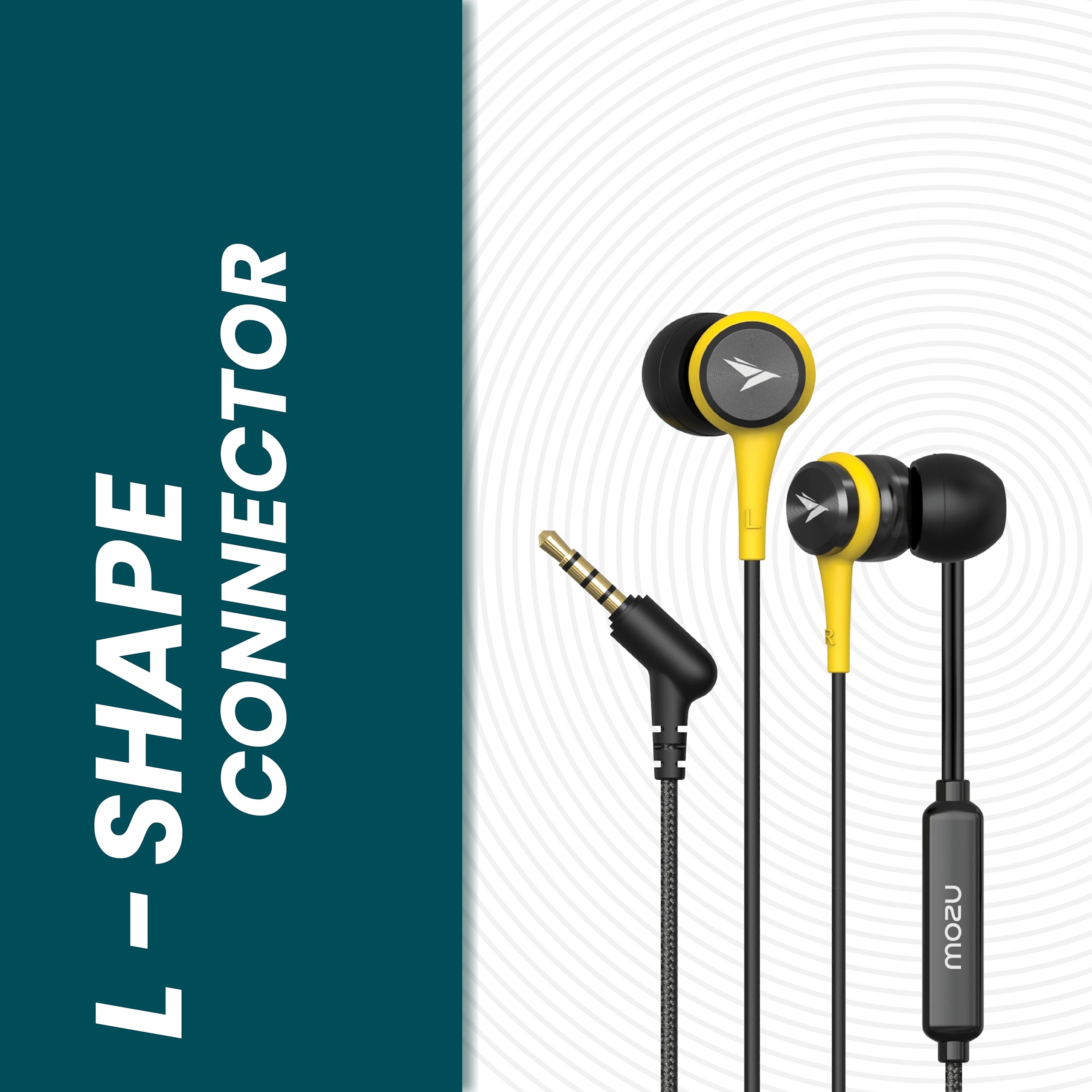 Audiology Earphones With L Shaped Jack Mozu Audiology 200 Braided