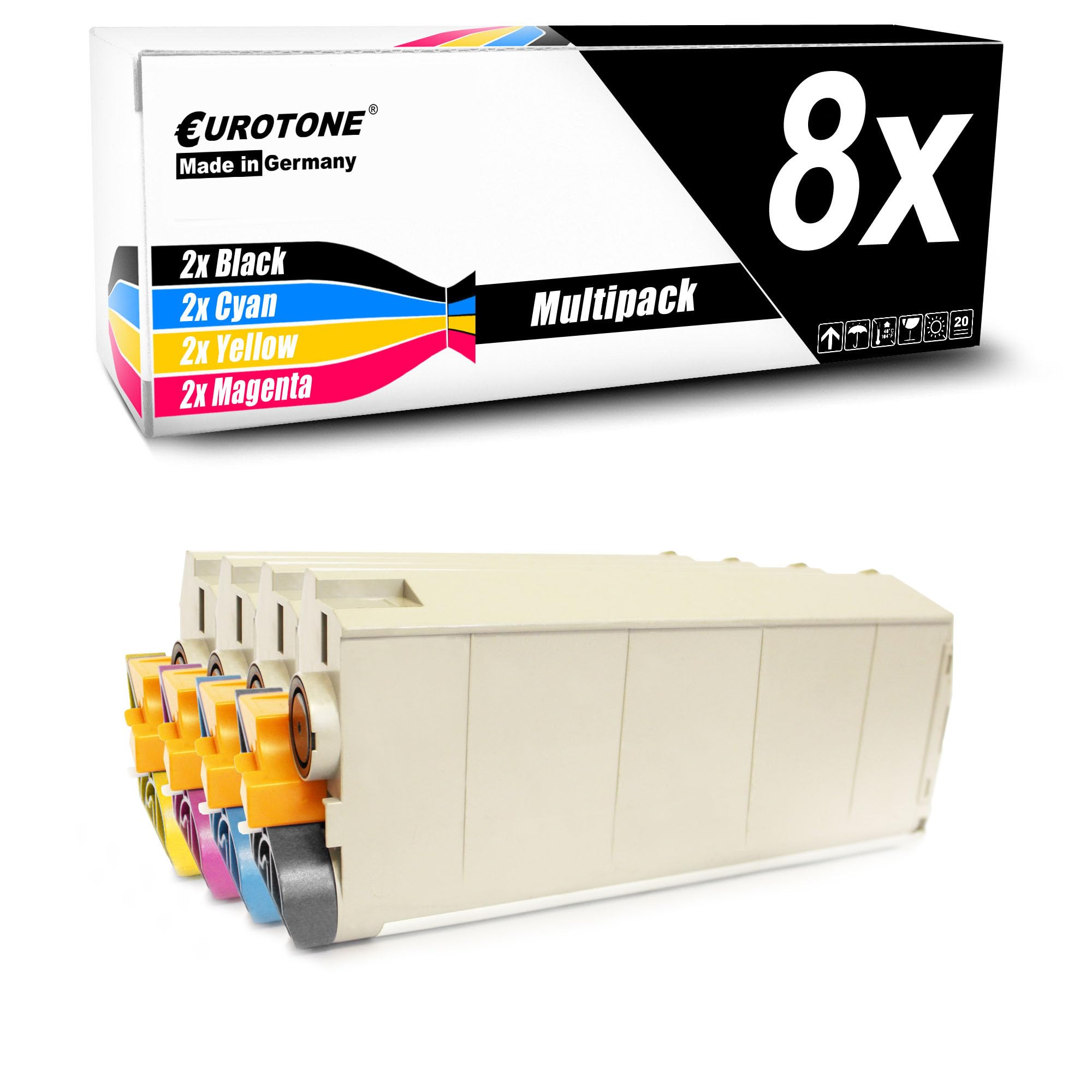 Eurotone Toner w zestawie 8X toner kompatybilny jako zamiennik do Oki C712 zastępuje 46507613-16