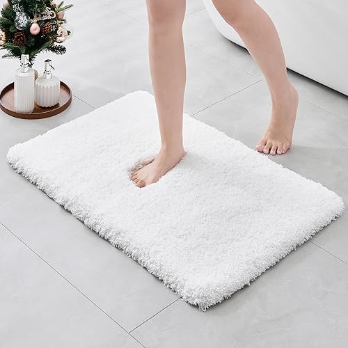 Miniatura 24 de ILANGO Alfombra de baño rosa de 48 x 24 pulgadas, antideslizante y súper absorbente, extra gruesa, suave, lavable para el suelo, alfombra de baño
