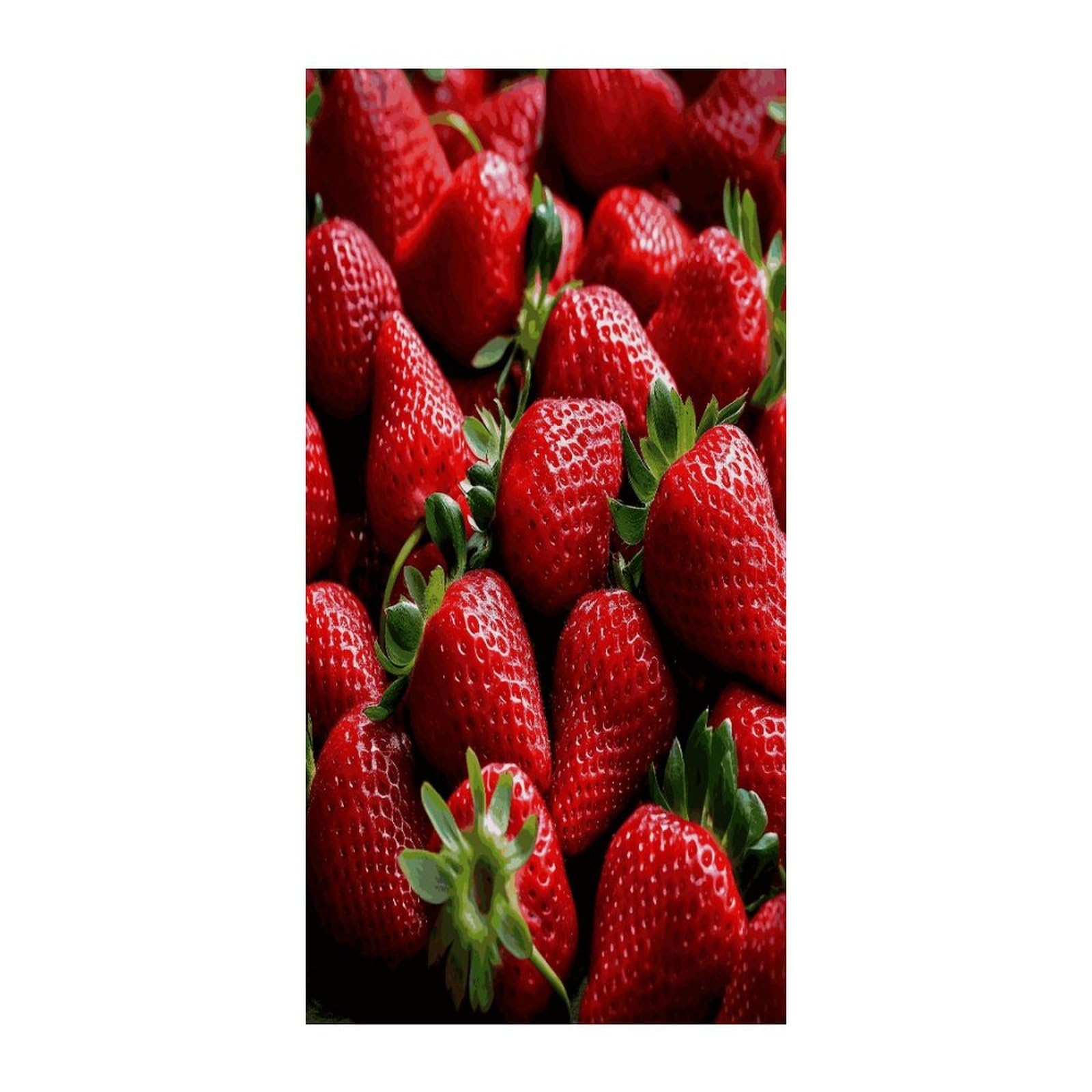 Fekiloot Style Fresh Strawberries Door Curtain Room Divider Curtains