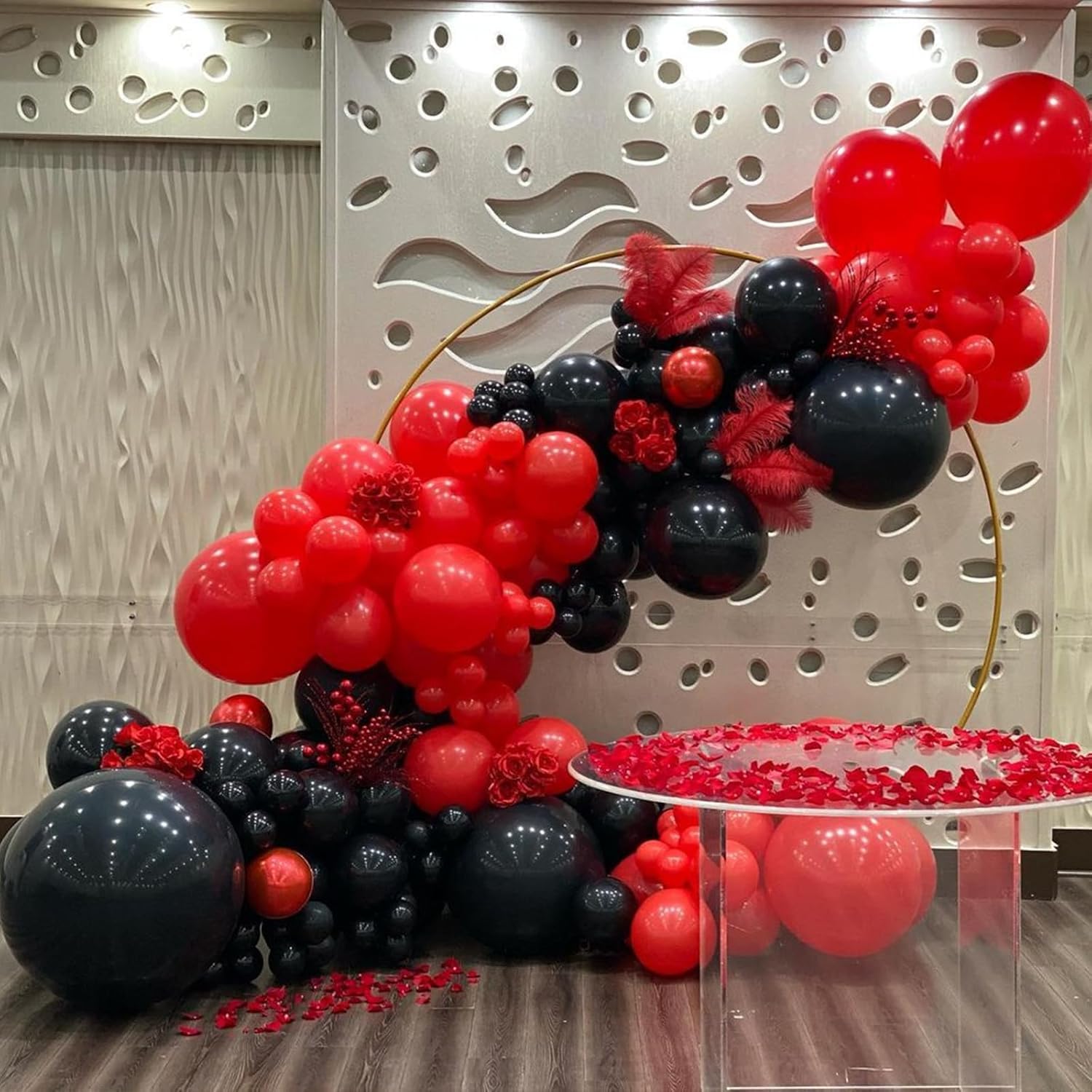 Rozi Decoration Red and Black Balloons for Decoration | Metallic Balloons for Birthday | Anniversary Balloons -Pack of 50 Piece 1