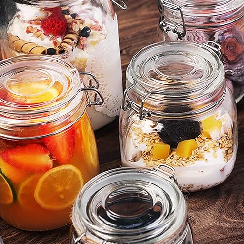 Miniatura 7 de 25oz Airtight Glass Jars with Lids, Glass Storage Containers With Hinged Lids For Kitchen