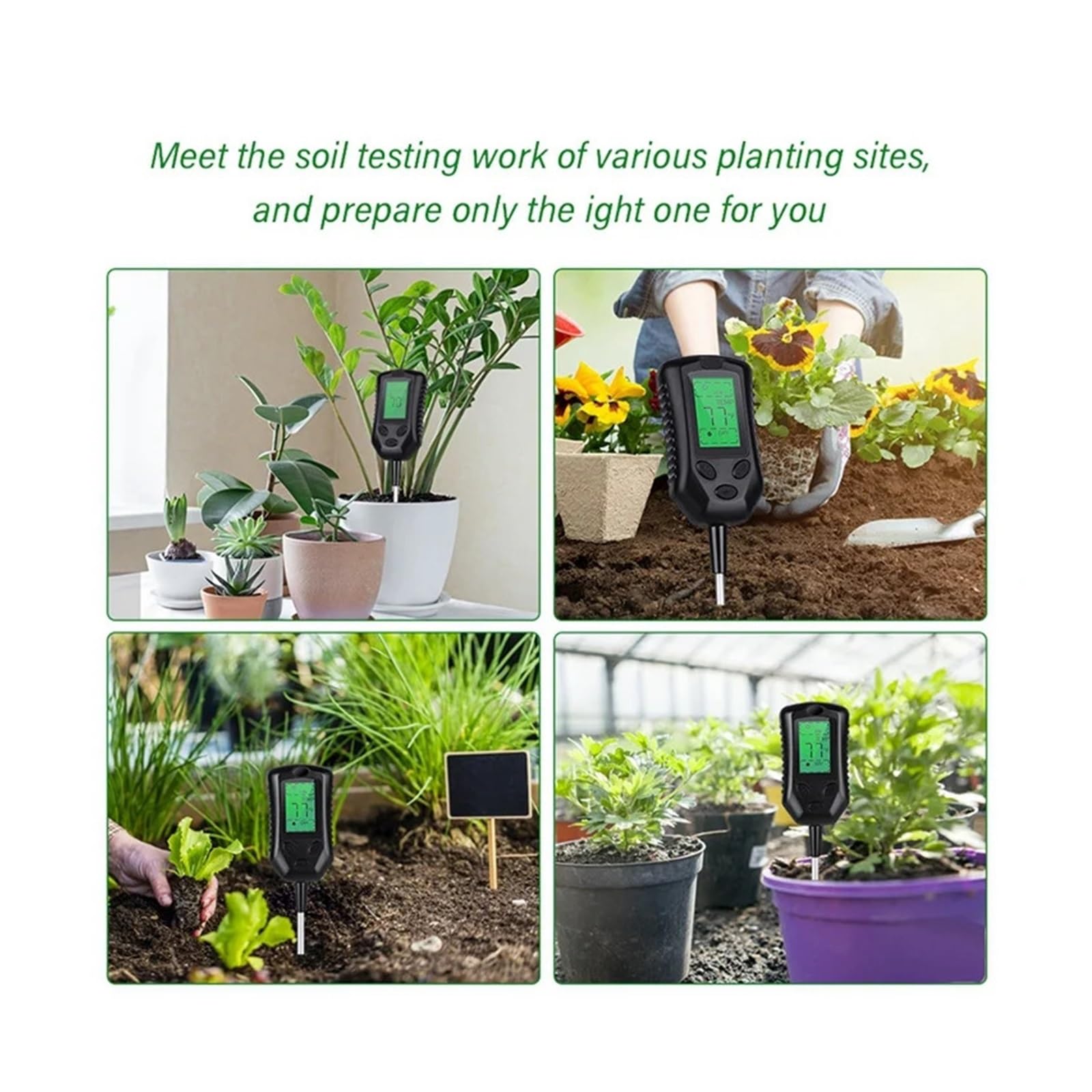 Medidor De Suelo 4 En 1 PH/humedad/luz Solar/temperatura Jardinería Plantación Sensor De Humedad Probador