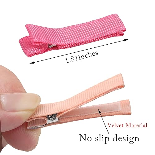 Miniatura 2 de Qearl Pinzas para el pelo de bebé para cabello fino, pequeños clips totalmente forrados de 1.8 pulgadas, pinzas para el pelo pequeñas para bebés y