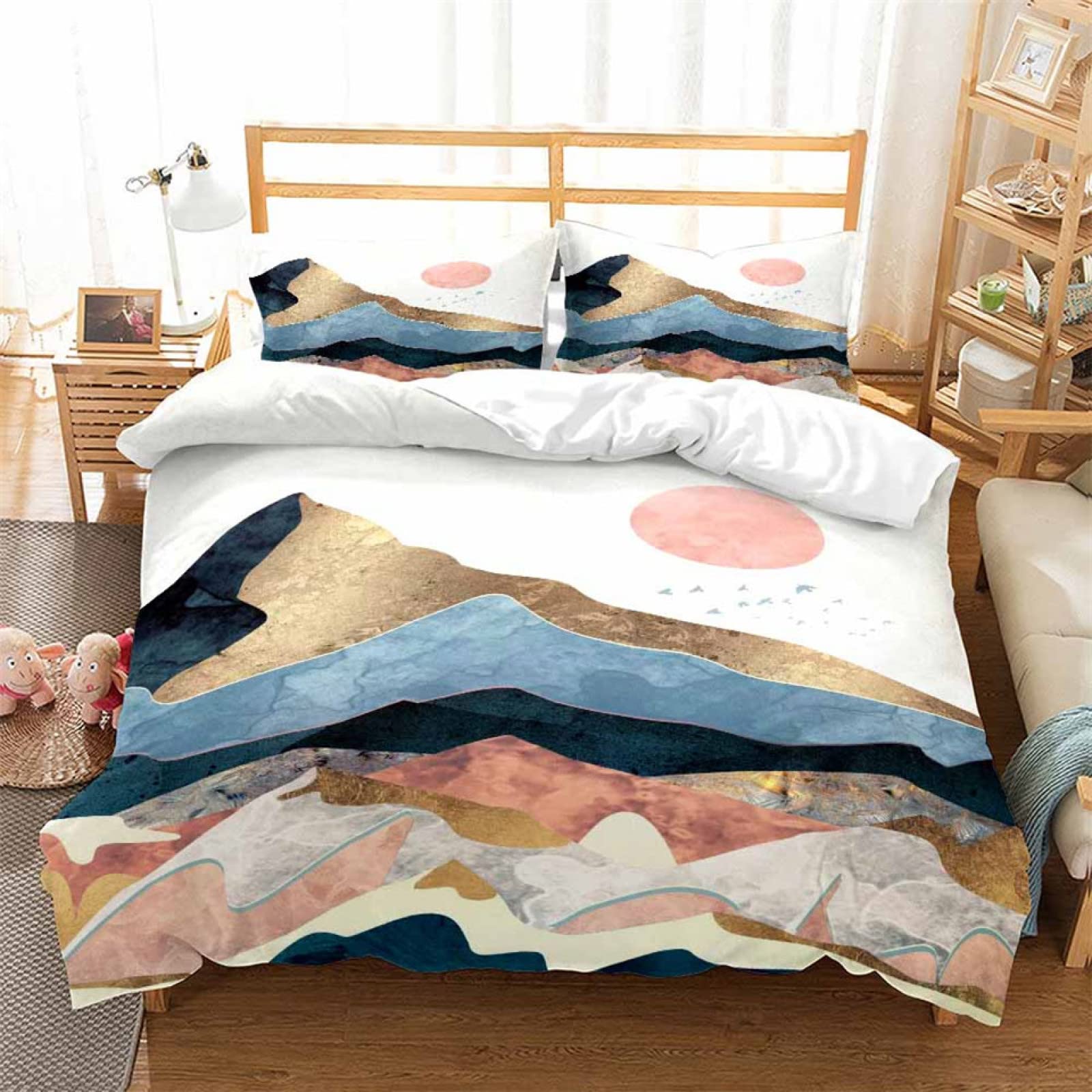 Housse de couette 90x190 enfant en microfibre 110g/㎡ anti-plis et facile à laver pour ado