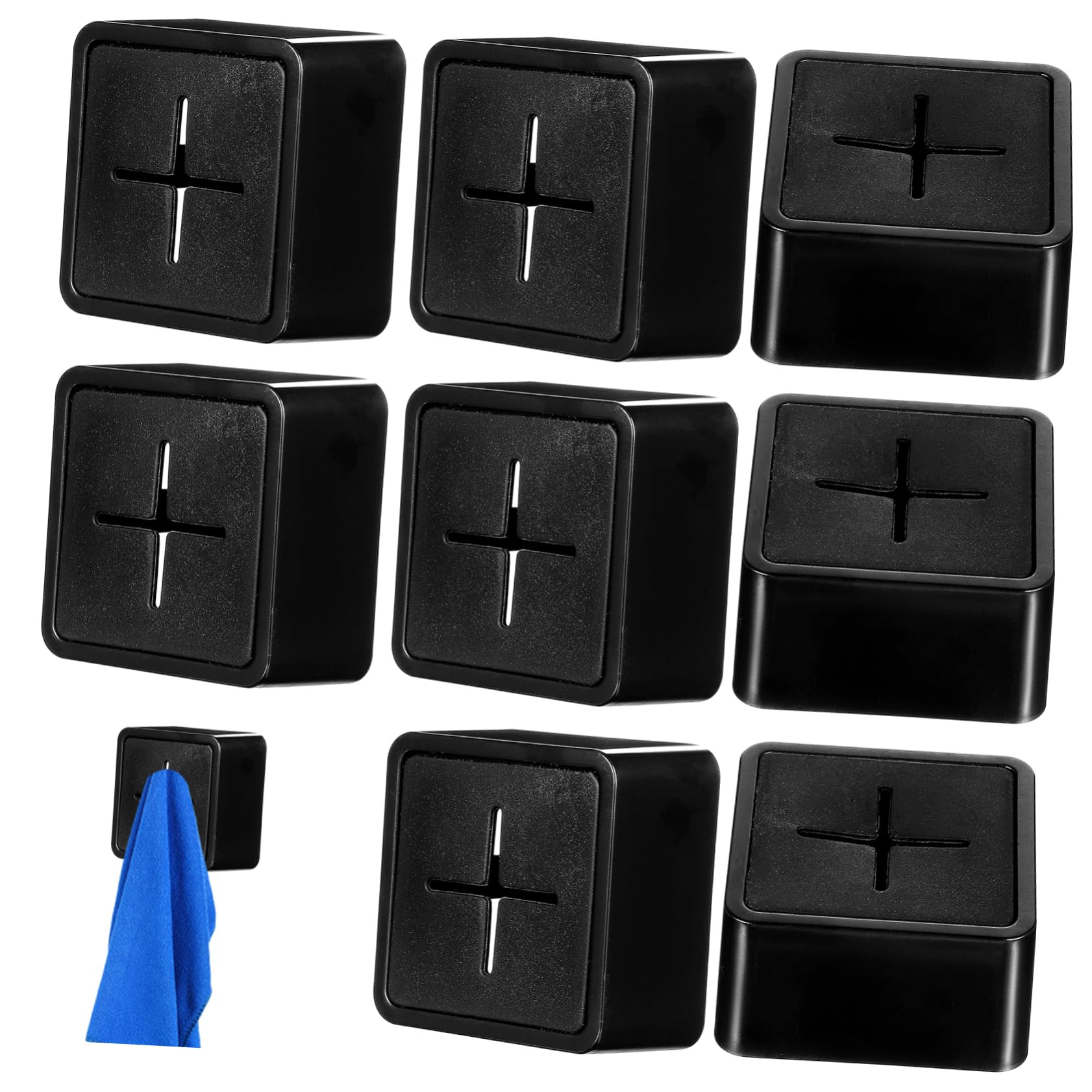 Porte serviette noir pour cuisine et salle de bain BESTYASH rangement mural adhésif