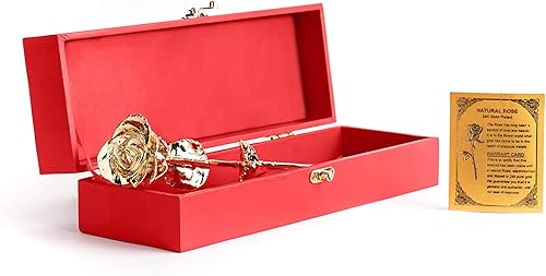 Miniatura 6 de Rosa Lifetime sumergida en oro de 24 quilates, fabricada con una rosa real para propuestas, aniversarios, bodas y día de la madre, hecha de rosas