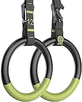 QUOLIX Gymnastic Rings with Adjustable Straps - Non-Slip Silicone Pull Up Rings, 1322lbs Capacity for Home Gym, Calisthenics Training