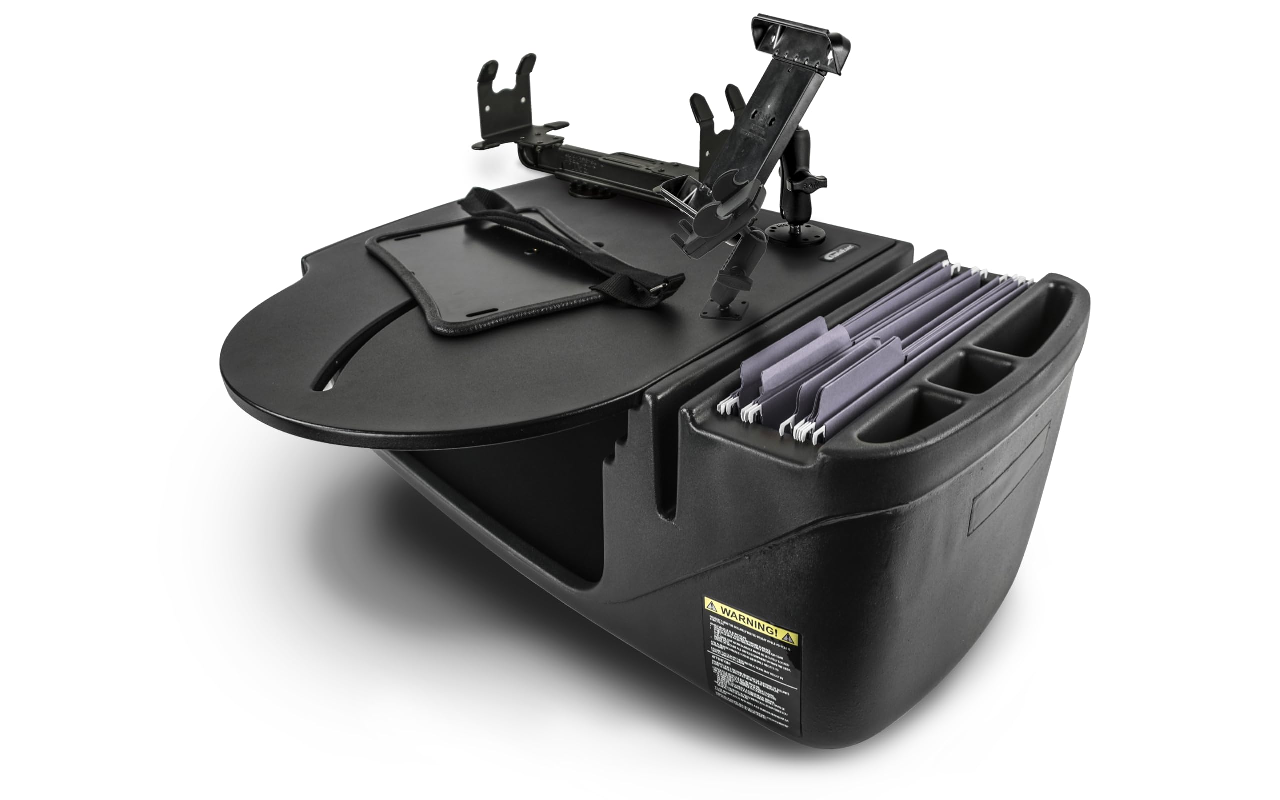 AutoExec AE-RMCD-PM-PS-BT Roadmaster Car Desk for Your Vehicle Workstation and Mobile Office, Black with Phone Mount and Printer Stand