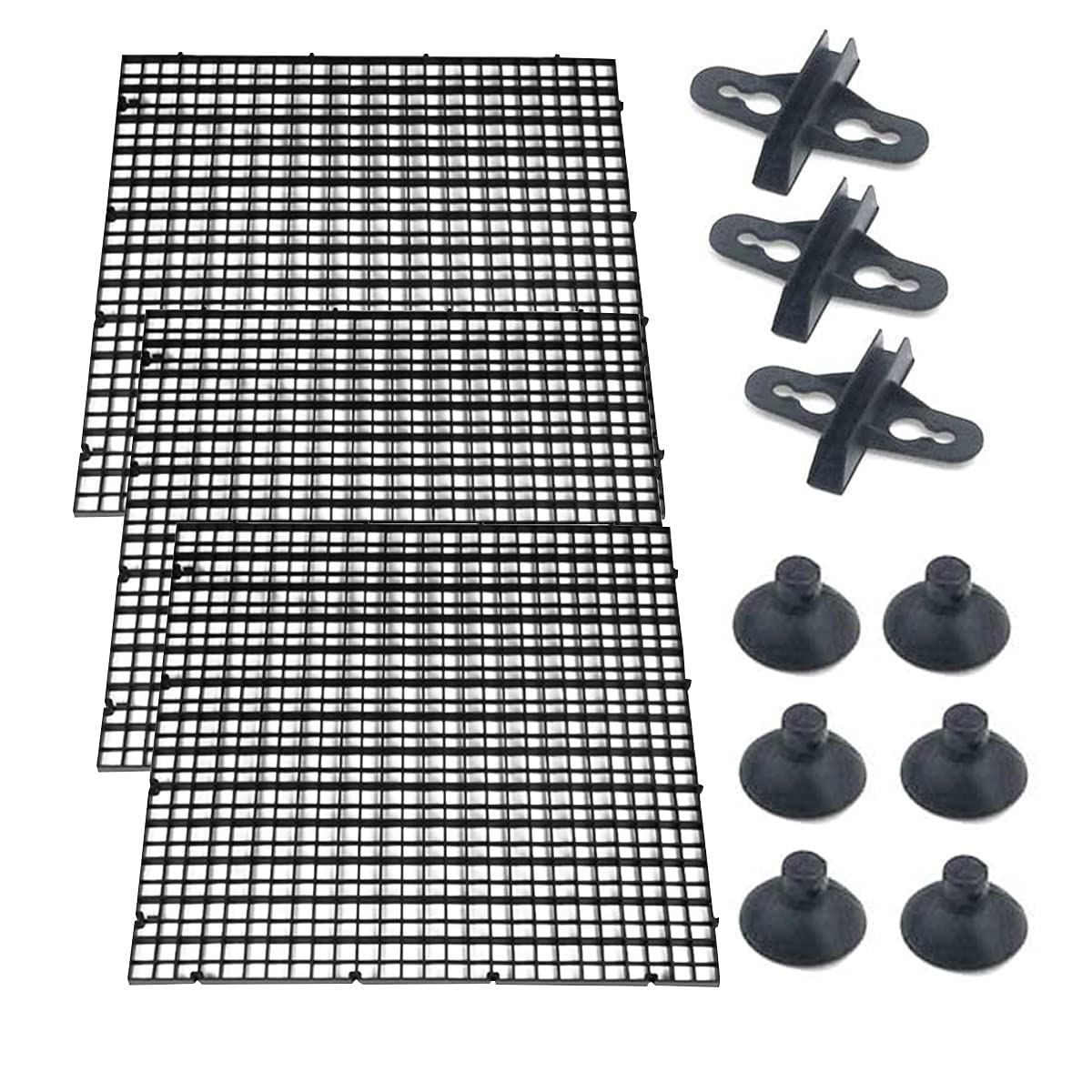 Buy Huiyinxuan 3 PCS Aquarium Divider Tray with 3 Sucker Clip 12x12