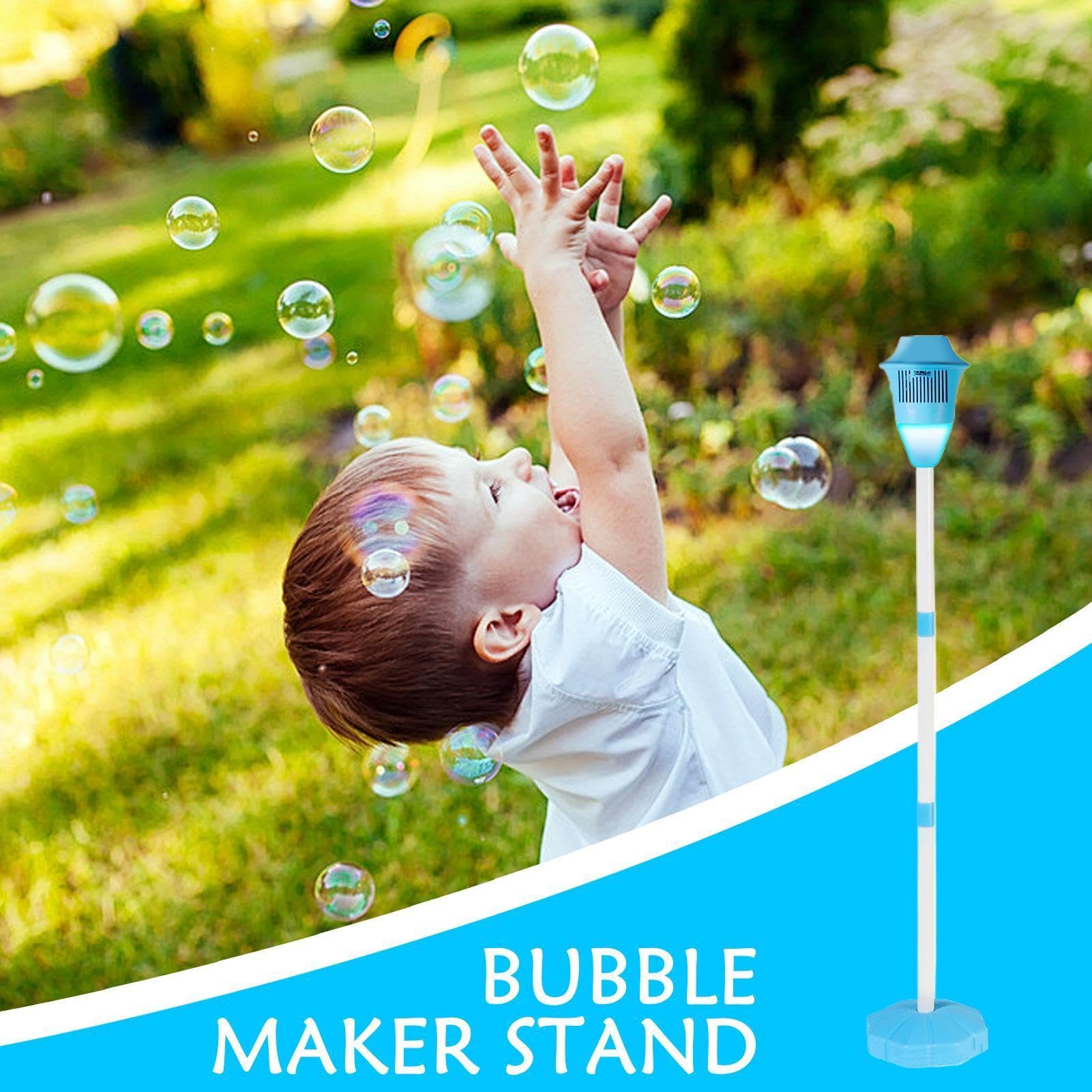 Standing Bubble Machine – Automatic Children’s Bubble Maker with LED Lights, Road Lamp Shape Design | Outdoor Fun Toy for Family Entertainment, Backyard Play, Neighborhood Parties — view 3