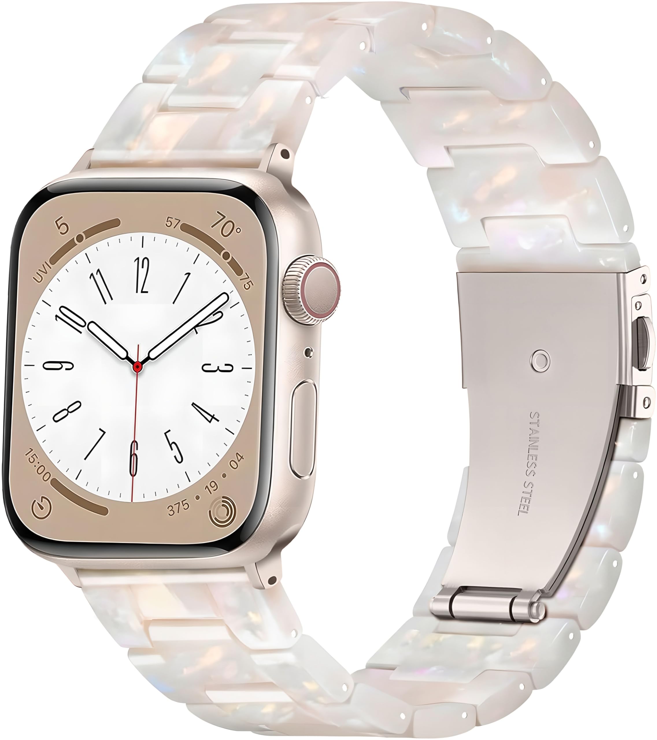 Cinturino Leggero in Resina Compatibile con Apple Watch Cinturini 38mm 40mm 41mm 42mm 44mm 45mm 46mm 49mm, Fibbia in Acciaio Inossidabile Cinturino per iWatch Ultra SE Serie 10 9 8 7 6 5 4 3 2 1