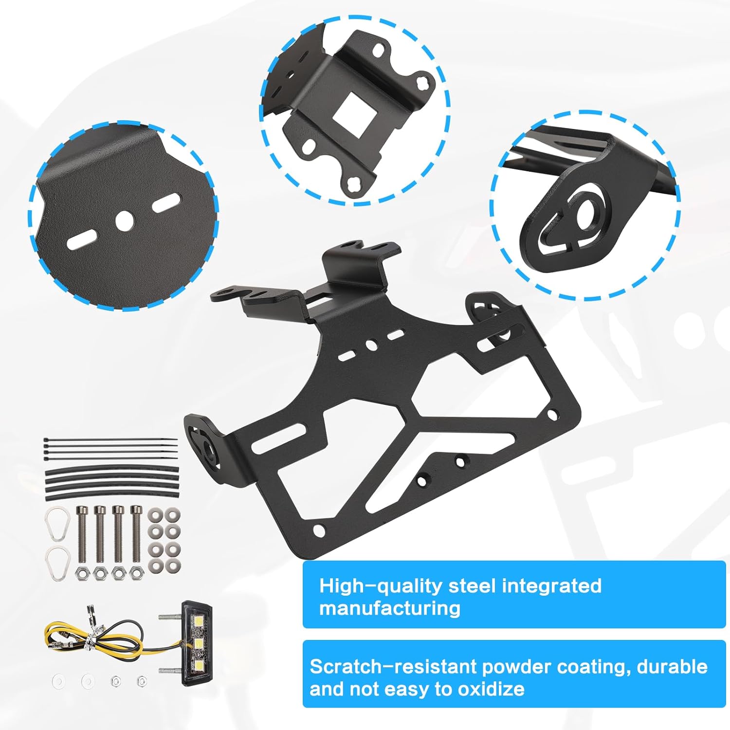 MT-07 Fender Eliminator Kit Tail Tidy Fit for MT-07 FZ-07 2021-2024, YZF-R7 2021-2025 Fender Eliminator Bracket with LED License Plate Light for OEM &Aftermarket Turn Signal