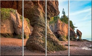 Hopewell Cape 4 Piece Canvas Wall Art. Bay of Fundy Home Decor Photography Print.