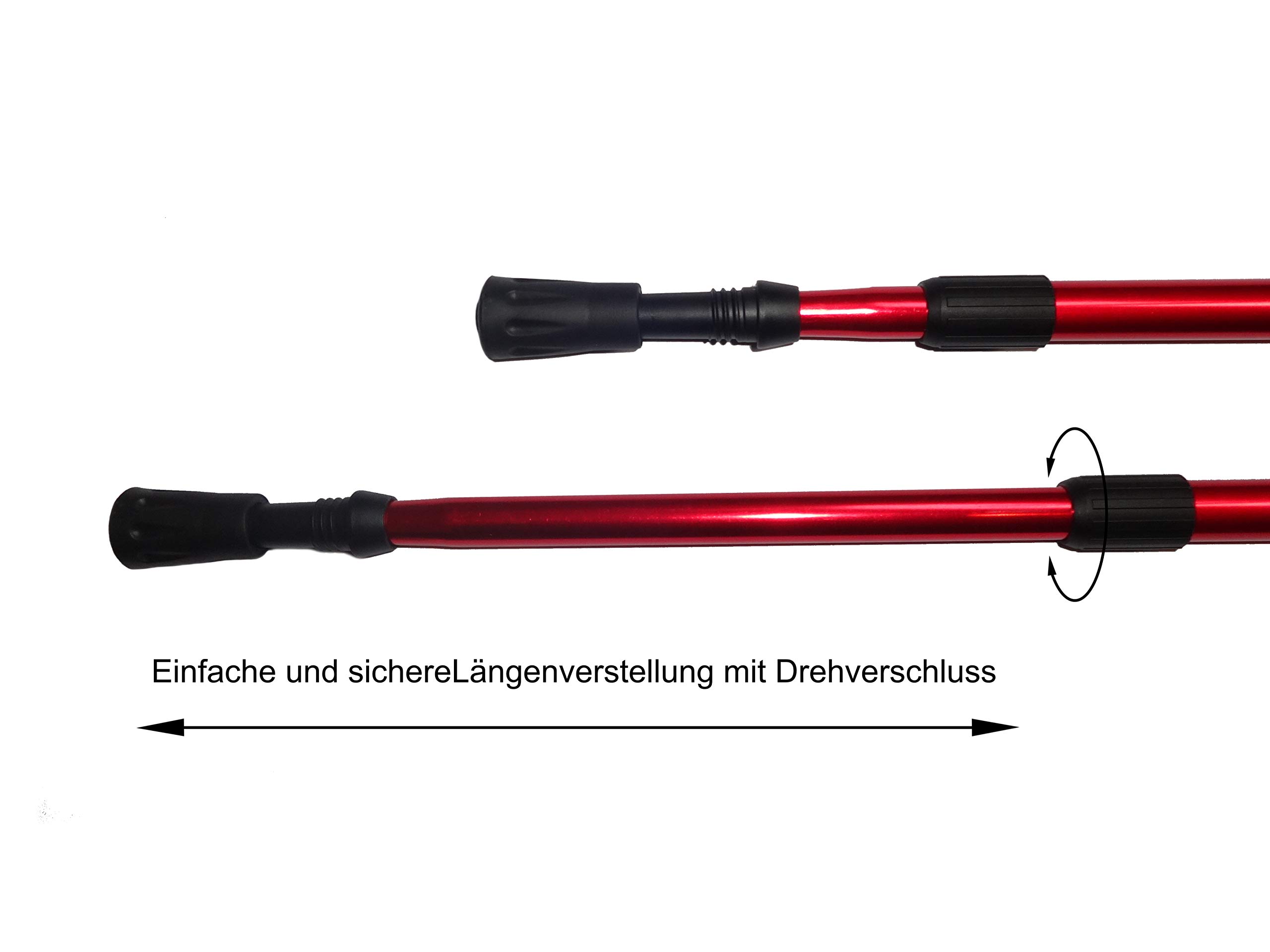 Coppia di bastoni da Nordic Walking con telescopio da 100 cm a 135 cm, regolabili molto leggeri in lega di alluminio con sospensioni antiche e tappi di protezione, bastoncini da trekking, blu o nero