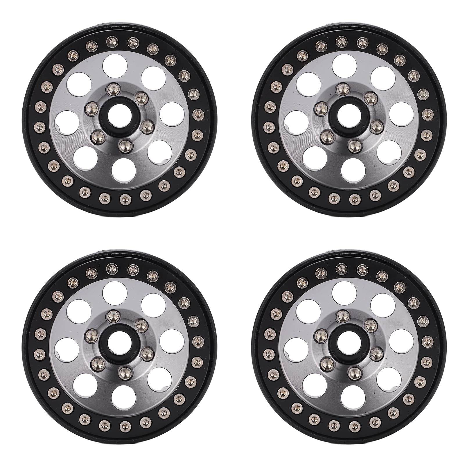 4 sztuki 1,9 cala RC Metal Beadlock 8 otworów okrągłe felgi do SCX10 90046 RC 1/10 Car (kolorowy)