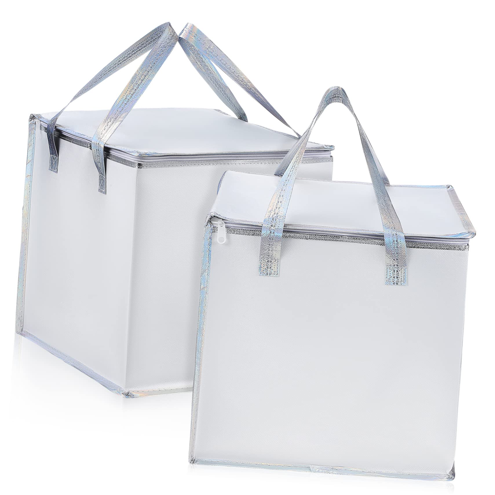 MUCKLILY 2 Pcs Insulated Lunch Bags Large Capacity Thermal Bags for Vegetables Fruits Groceries