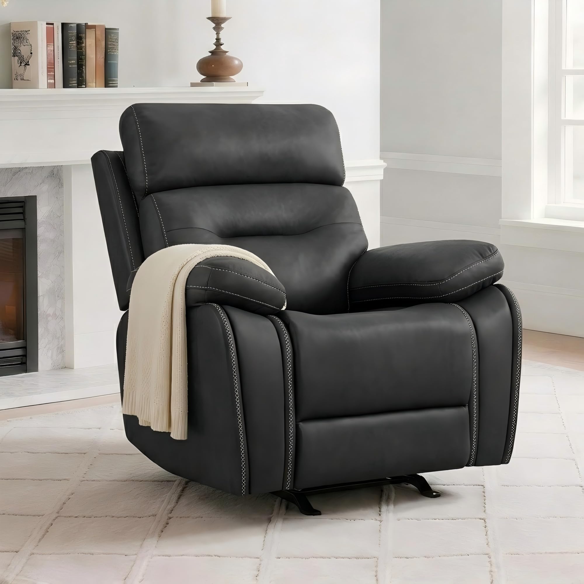 Photo 1 of ******* SET OF TWO BOXES***** KISLOT Leather Recliner Chair Manual Sofa Rocker for Adults with Overstuffed Arm for Living Room Bedroom Home Theater Seating