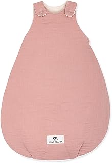 Julius Zöllner Babyschlafsack gefüttert Musselin 2,5 TOG Gr. 50/56 | 100% Baumwollmusselin | Oeko-TEX Standard 100 | Dusty Rose