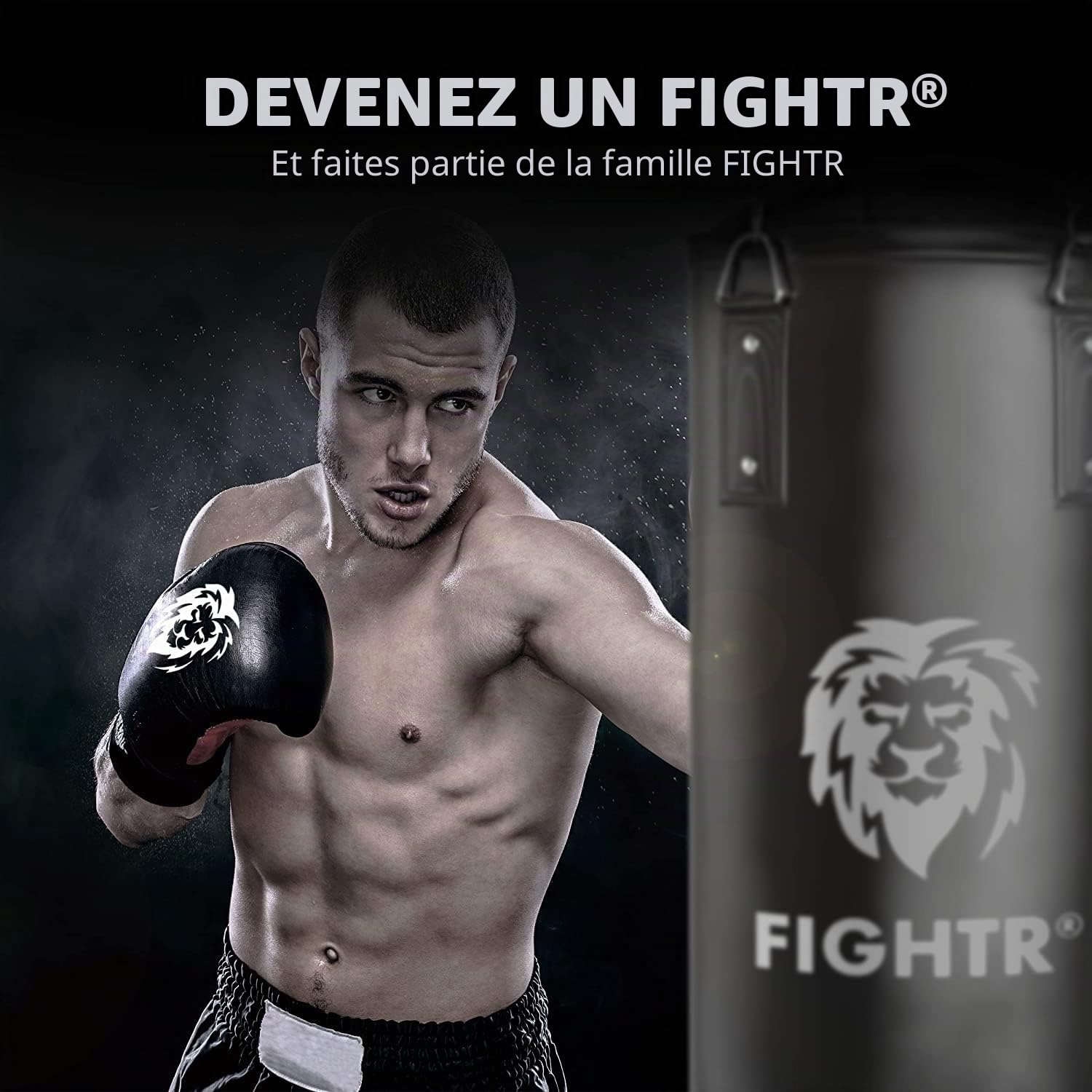 Sac de Frappe FIGHTR® Premium - Confort de Frappe élevé et très Robuste - Sac de Frappe Suspendu Non rempli/rempli 120x35cm avec chaîne Lourde pour la Boxe, Les Arts Martiaux, Le MMA.