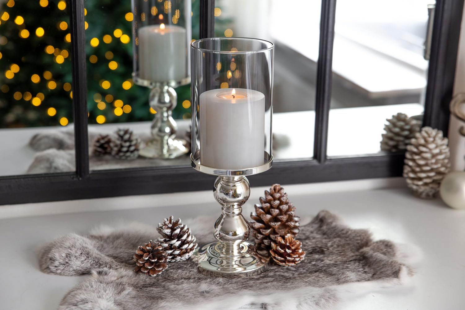 EDZARD Vetro di ricambio scuro per candelabri serie Masha e Bamboo, altezza 15 cm, diametro 10 cm, vetro antivento, cilindro in vetro senza fondo