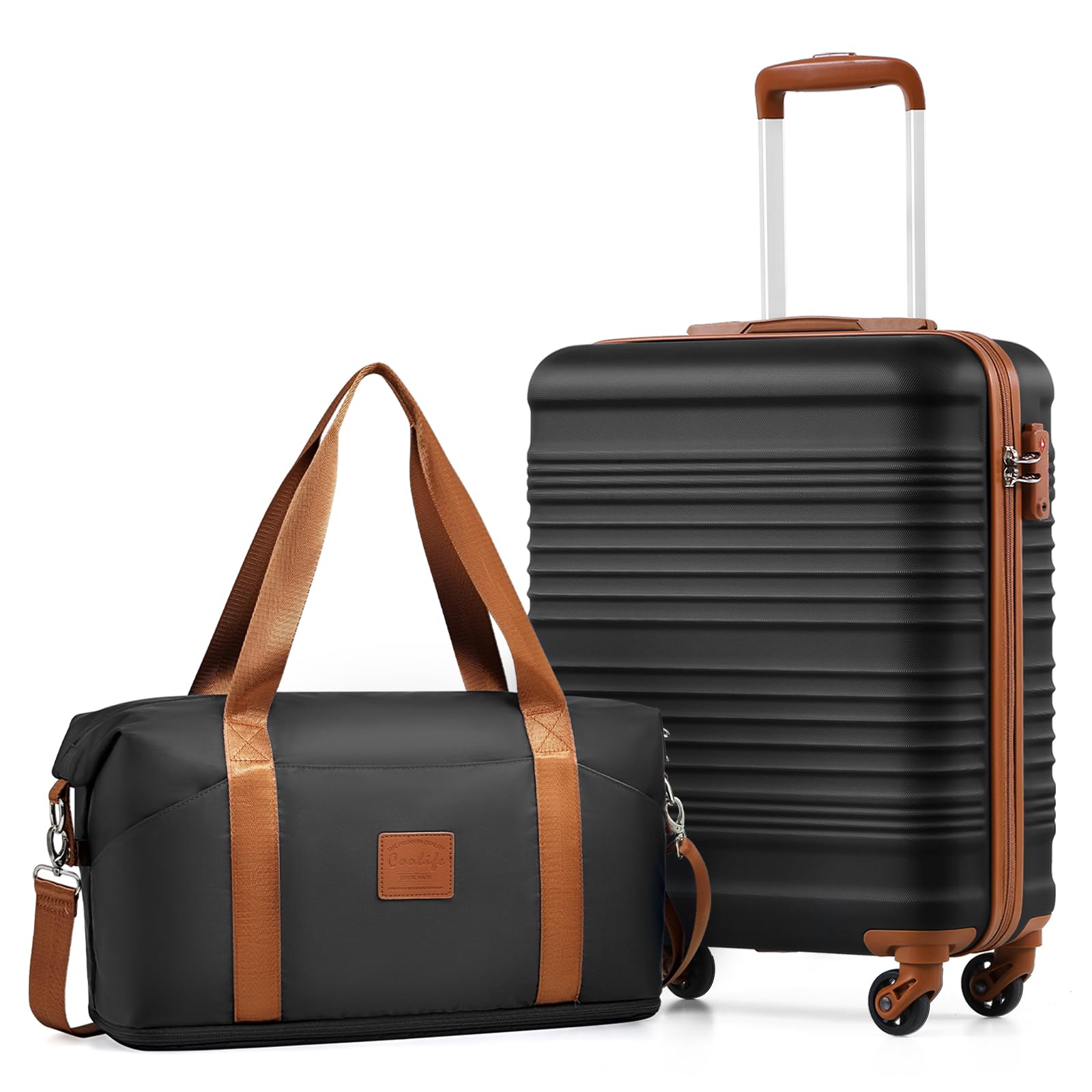 COOLIFE Kabinenkoffer 55X35X20cm für Ryanair Fluggesellschaft Handgepäck Kabinengepäck Leichtgewicht mit TSA-Schloss und 4 Spinner-Rädern 2 Jahre Garantie