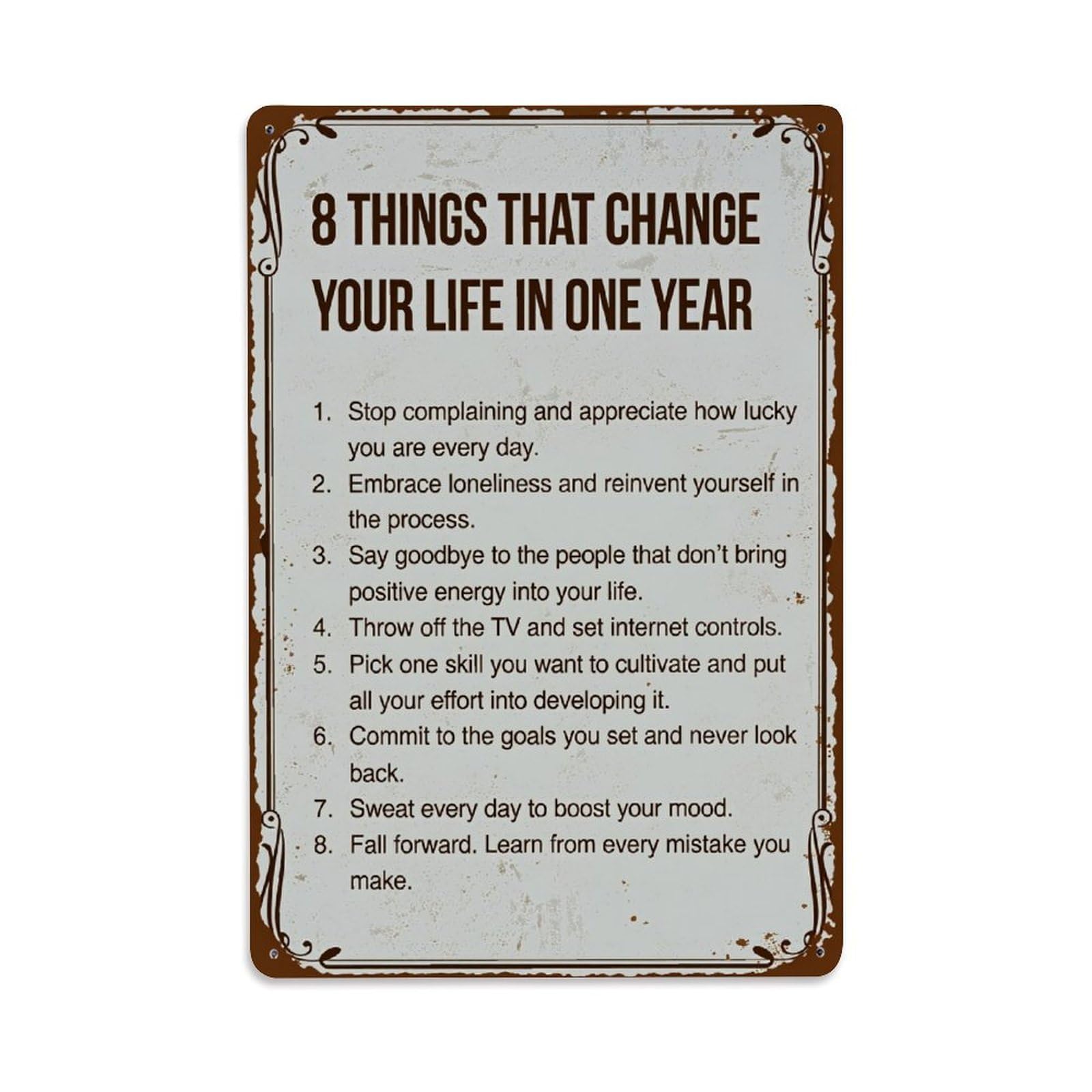Jdfenggu Vintage Style Motivational List Retro Metal Tin Sign, Decor Art Poster For Bar, Home, Man Cave, Kitchen, Laundry Room Gift 8X12inch