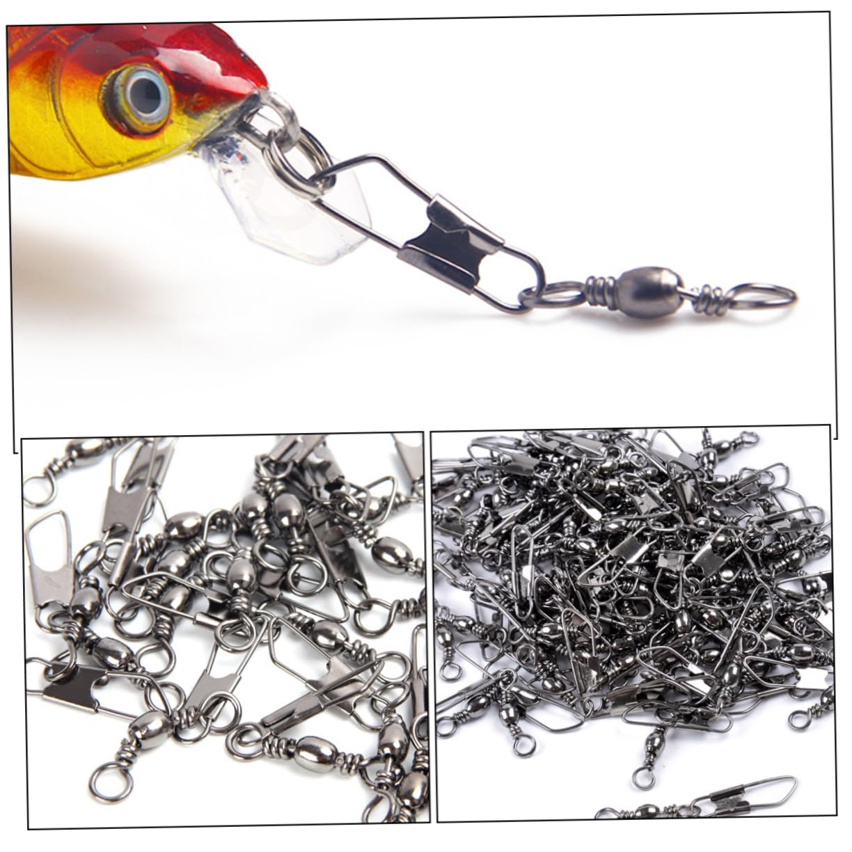 UKCOCO Anello da Pesca A Otto Caratteri Perno per Lenza da Pesca Girella per Attrezzatura da Pesca Connettore per Pesca Gancio Moschettone da Pesca Girelle da Pesca Anelli