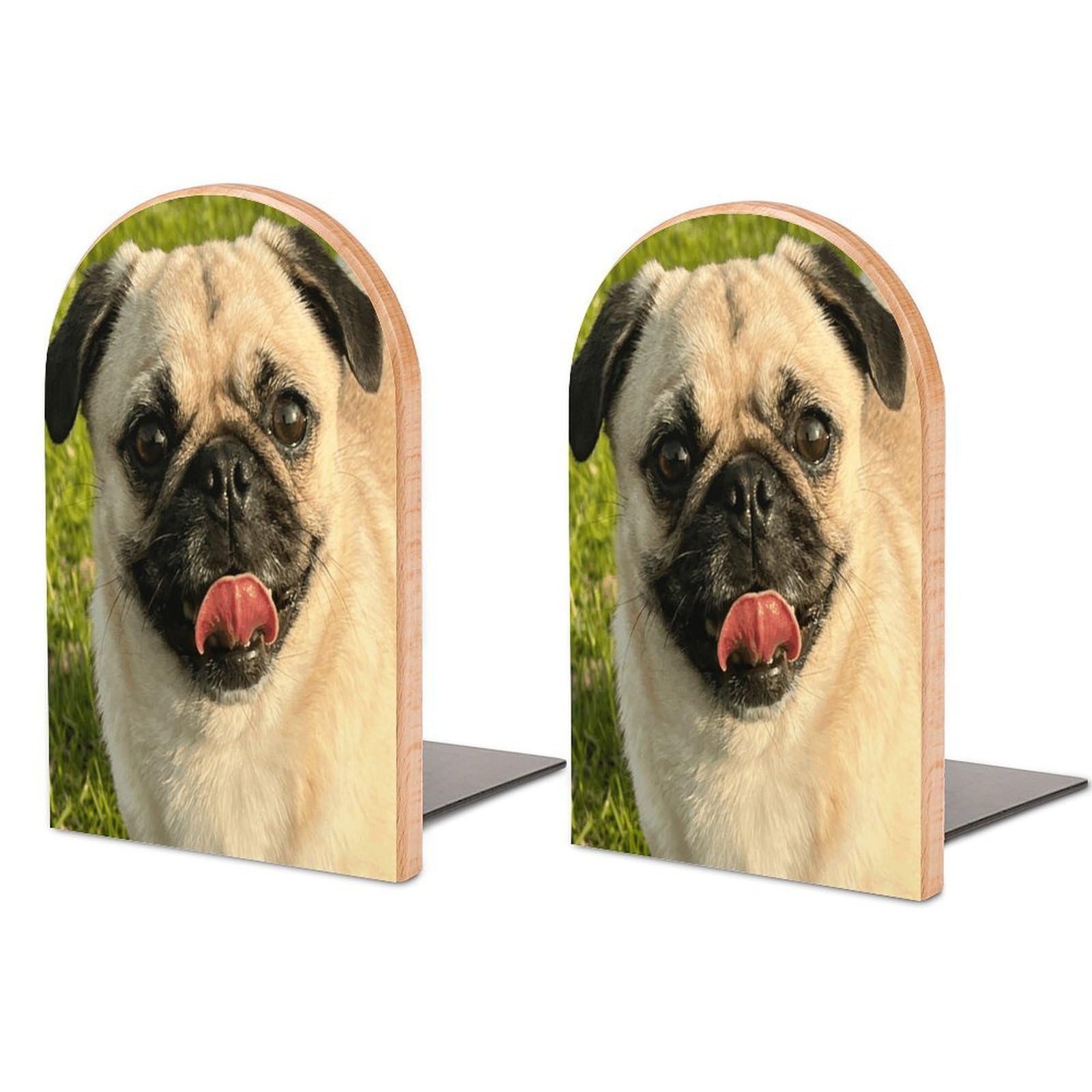 Sunshine Puppy Book End for Shelves Book Shelf Holder Home Decorative Non Skid Book Stoppers Universal Economy Bookend Wood Handmade Heavy Duty Bookend for Home Office 1 Pair