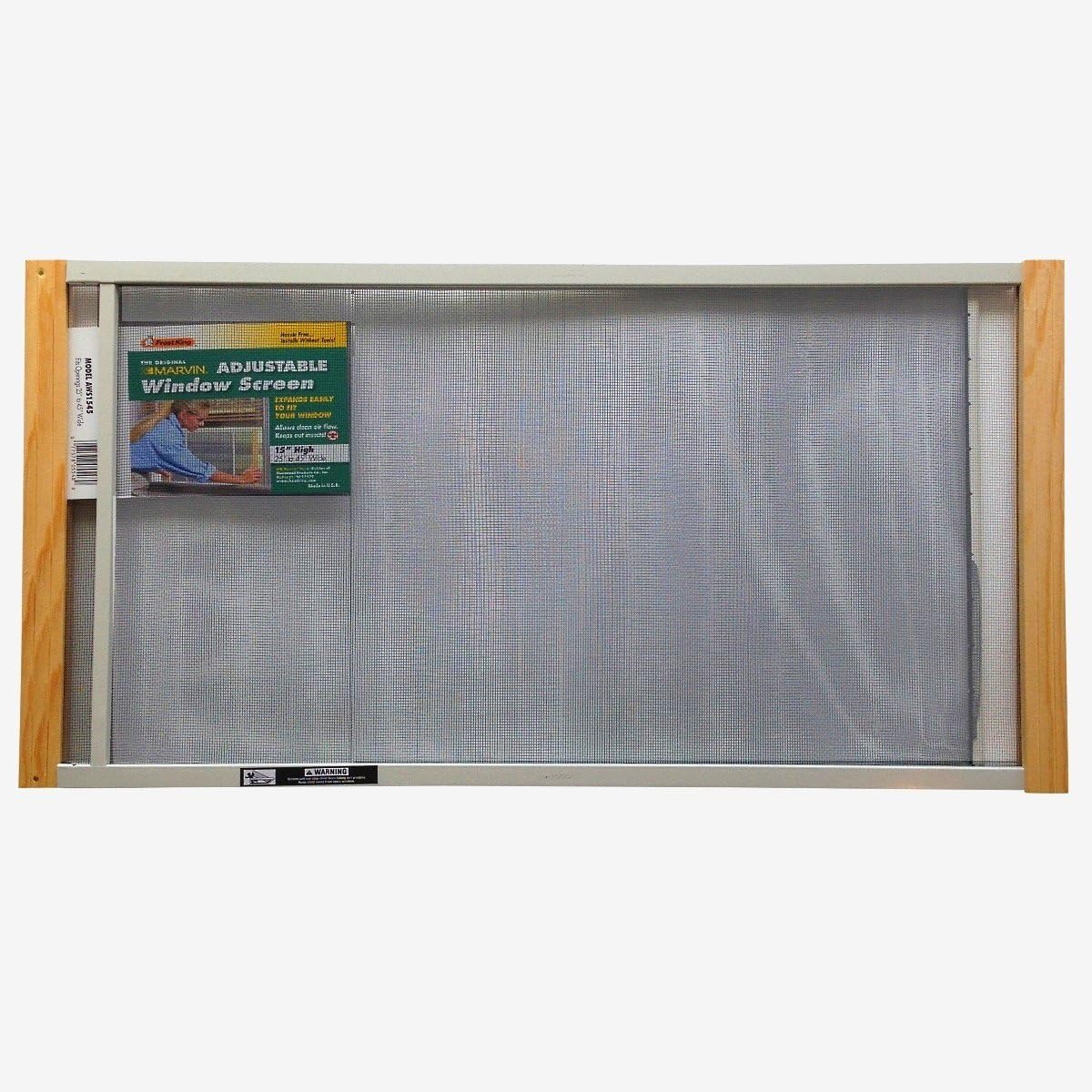 AWS1045 WB Marvin Adjustable Window Screen, 15" high, fits 25 - 45" wide