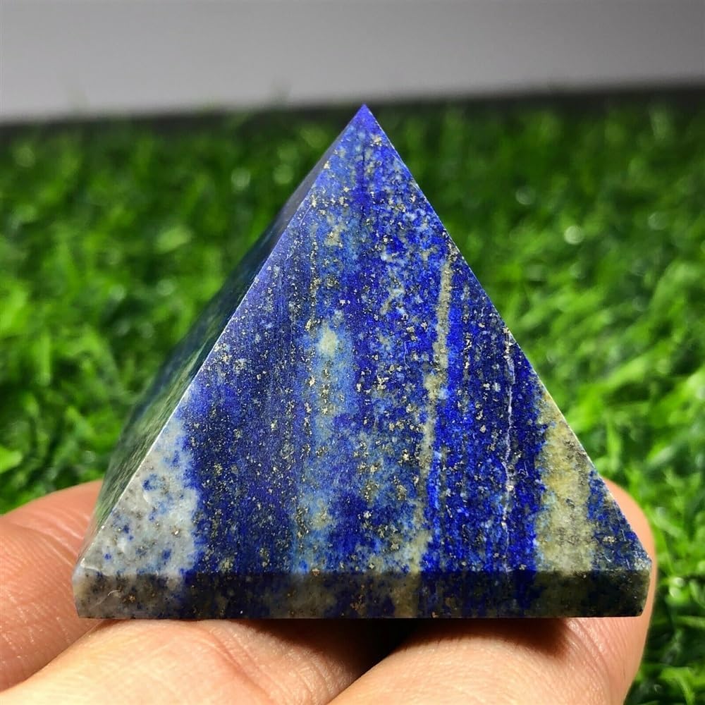 KatLin Natural Lapis Lazuli Pyramid Crystal Chakras Quartz Wand Point Healing Ornaments (Size : 40-50mm)