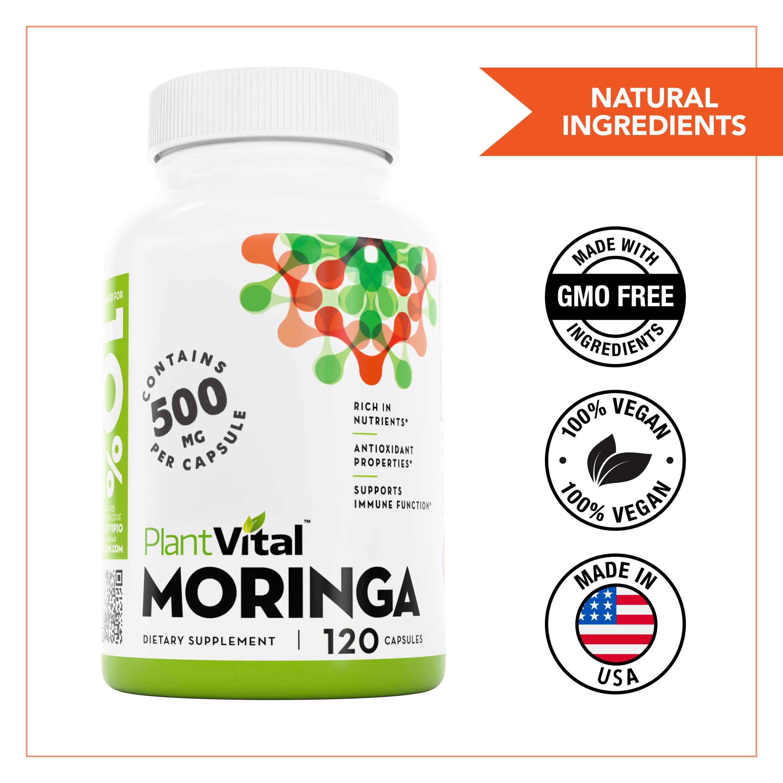 Plantvital Organic Moringa Capsules for Breastfeeding - 1000mg per Serving — Amazon image 3