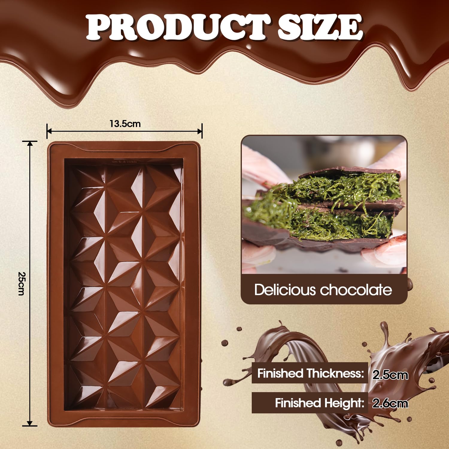 Stampi Per Cioccolato - Stampi Per Cioccolato In Silicone | Stampi Per Bar Di Caramelle Di Spessore Stampo Per Fusione Di Cera | Stampi Per Bar Di Cioccolato In Silicone Spesso Profondi