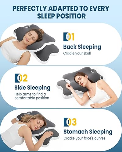 Miniatura 6 de Almohada refrescante para soporte de cuello, almohada cervical ajustable para dormir acogedor, almohadas ergonómicas de espuma viscoelástica