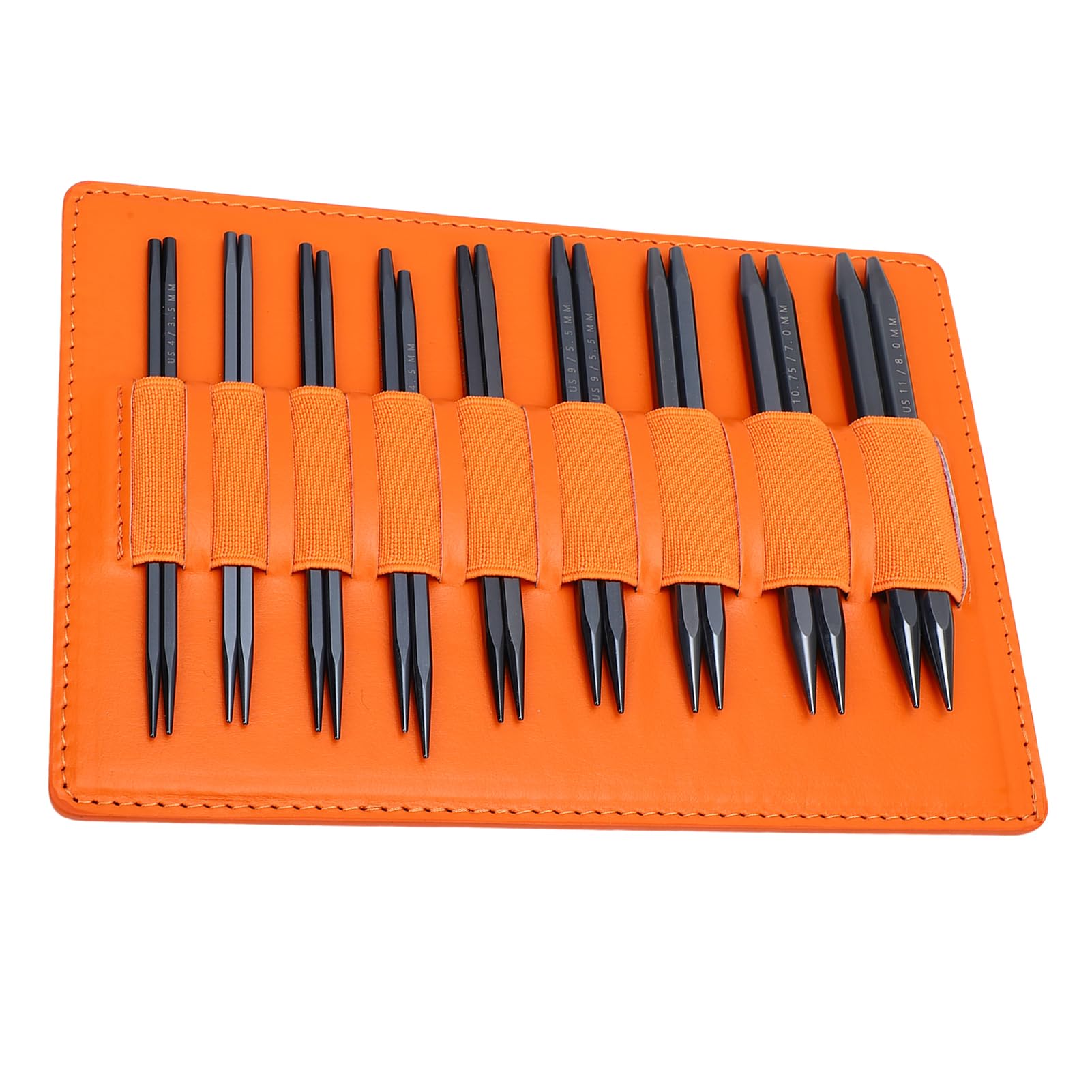 AYNEFY 9 par Drutów do Robienia Swetrów, Zestaw Okrągłych Drutów do Robienia na Drutach 11 Cm z Kablami Etui na Akcesoria, Wymienne narzędzia o Rozmiarze od 3,5 Mm 8,0 Mm Ręcznego