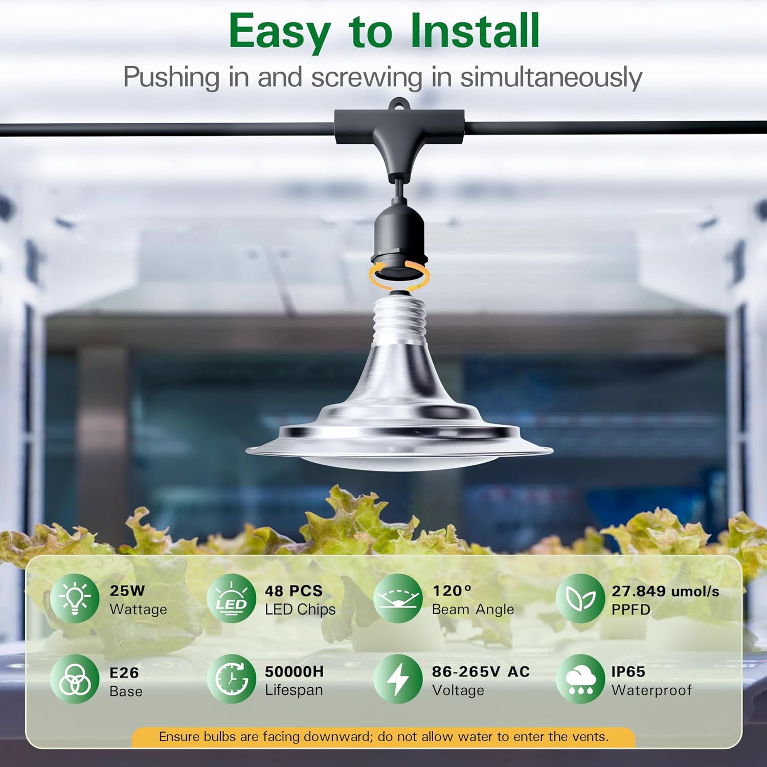 Outdoor Waterproof Grow Light, 41FT Daisy Chain LED, Full Spectrum, UL Certified, for Greenhouse Plants
