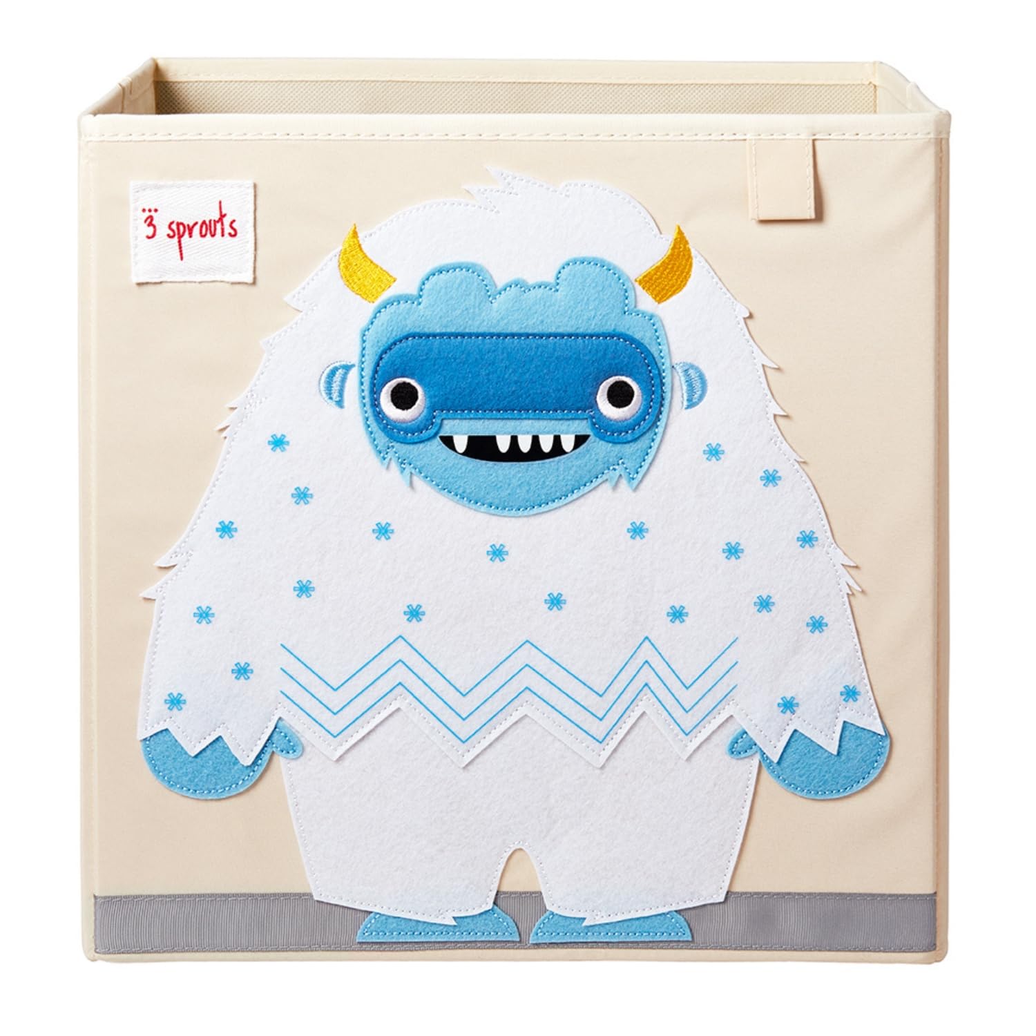 3 Sprouts Cube Toy Storage Box - Toy Organizer for Kids Storage (13x13x13 Inches), YETI