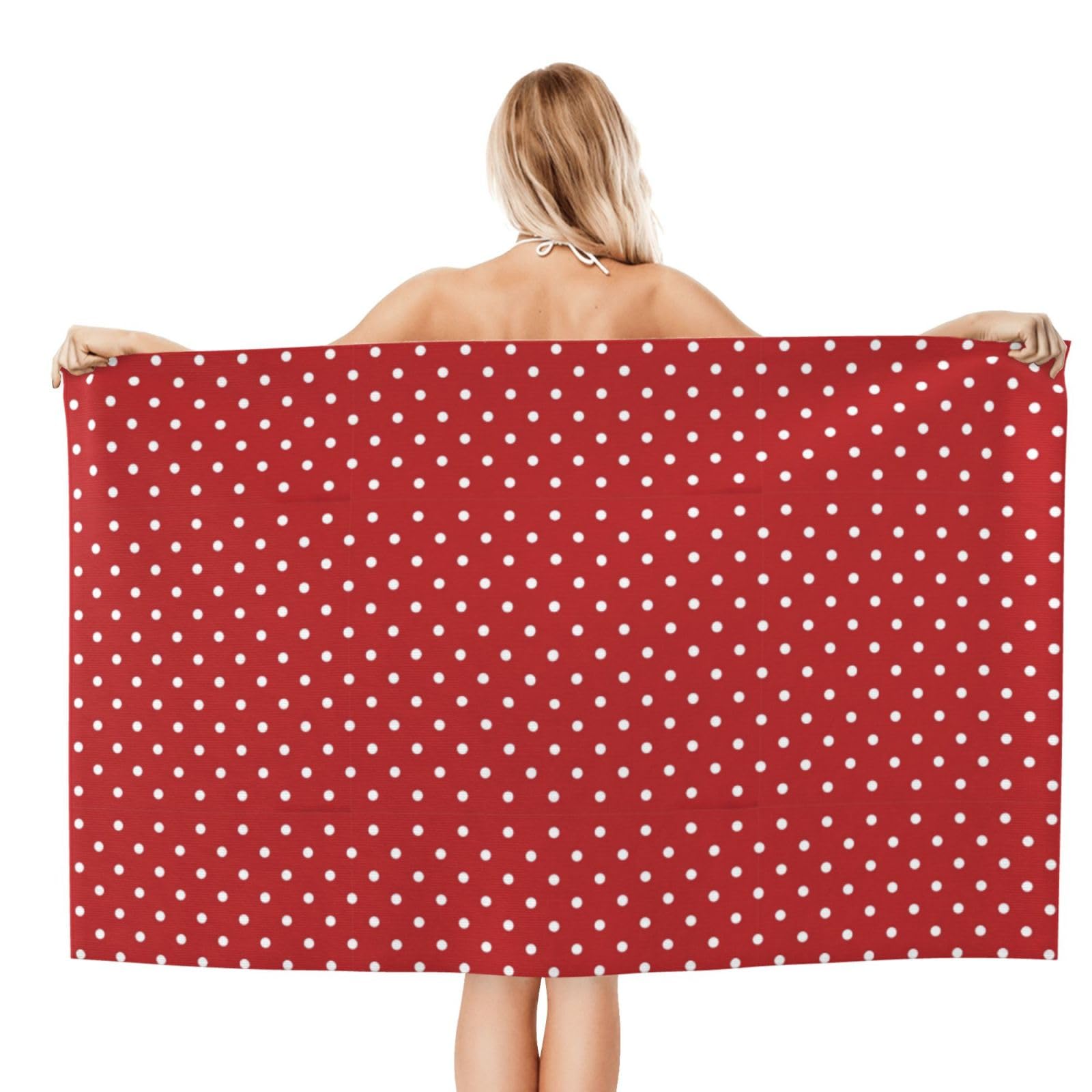 Toallas de playa grandes con estampado de lunares blancos para adultos, de secado rápido, suaves, ligeras, regalo de viaje
