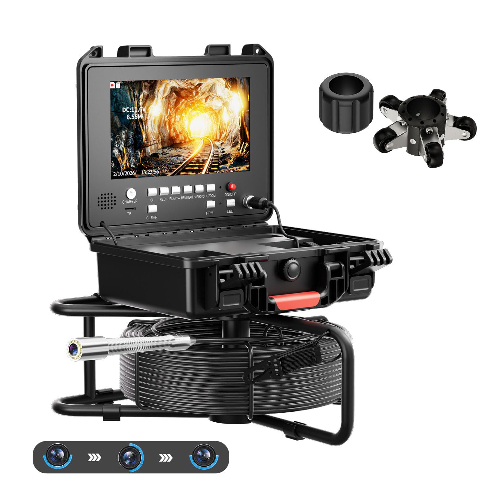 JQGADL 9" AHD Pipe Camera,DVR Sewer Scope,Industrial Pipeline Detector