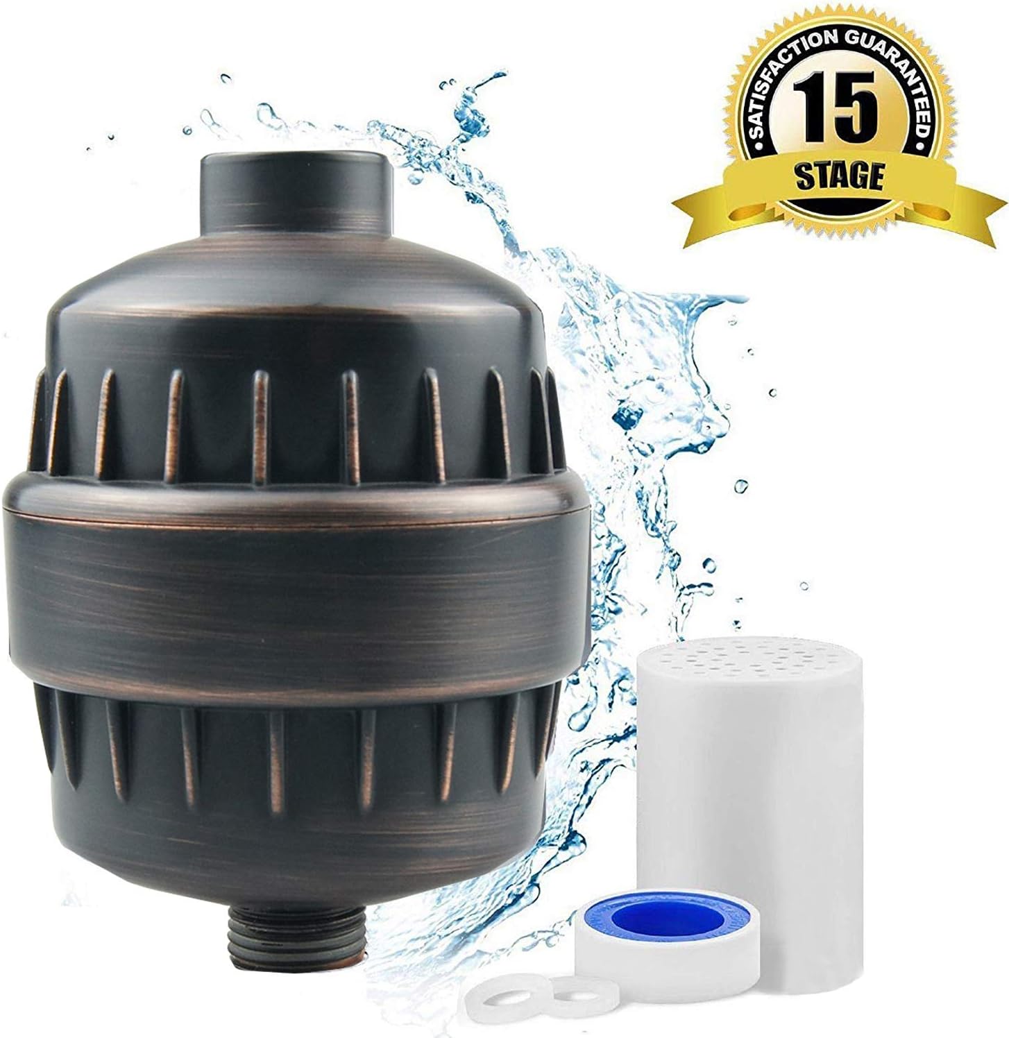 KuRail 15 stage High Output Shower Filter,Universal Oil Rubbed Bronze