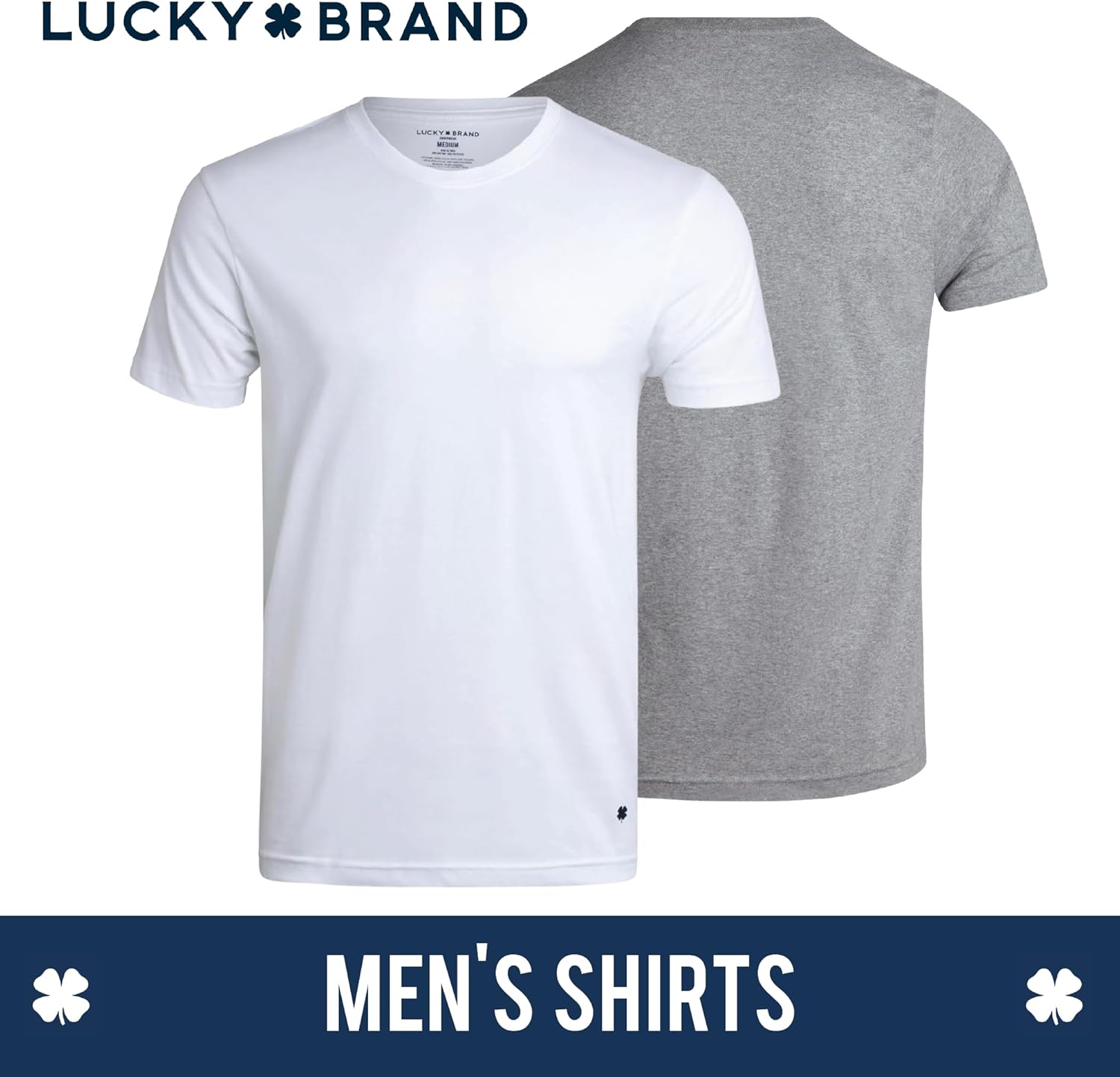Lucky Brand Mens Shirts - 4 Pack Soft Cotton Short Sleeve Crewneck and V Neck Shirts Men Basic Shirt for Men Pack - Image 4