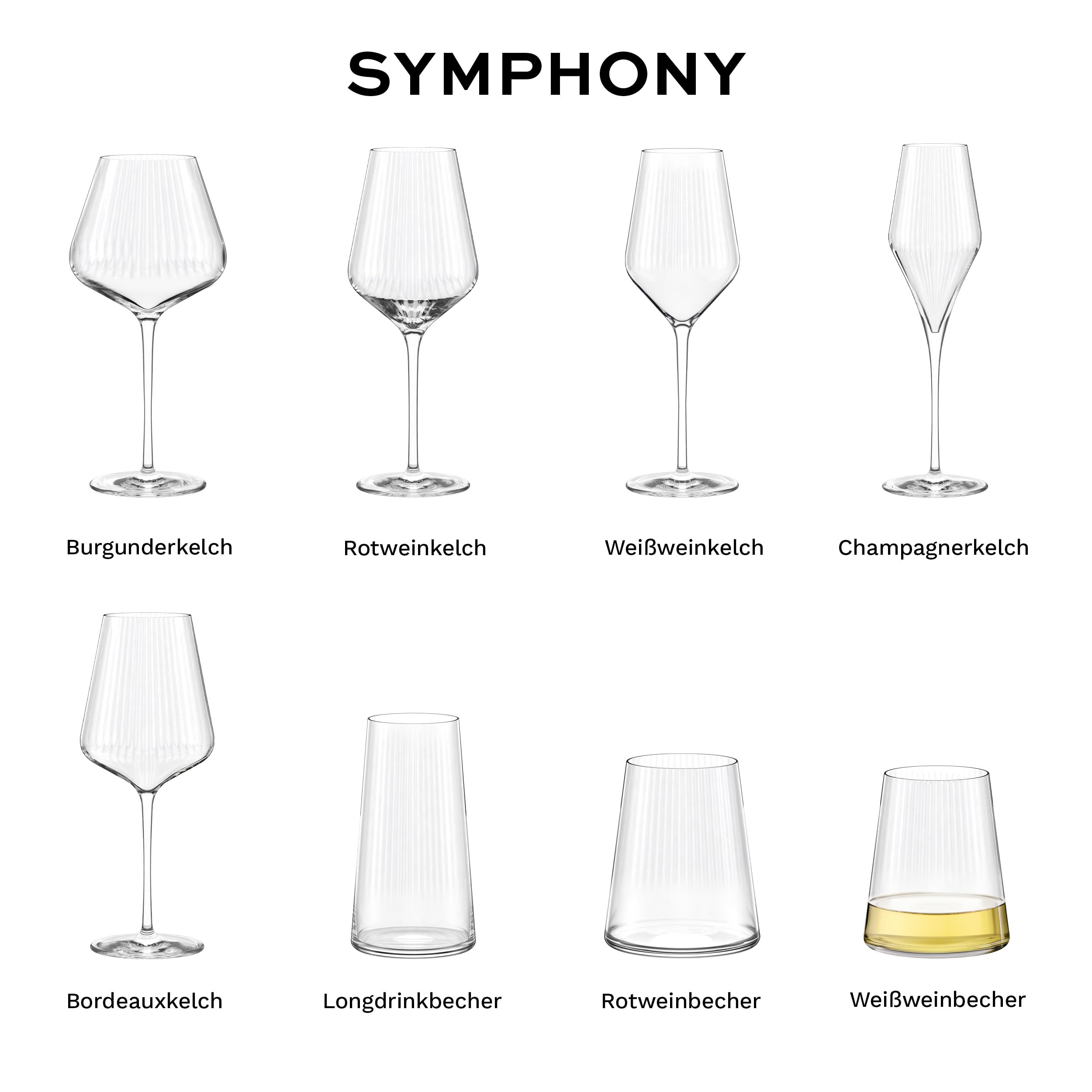Stölzle Lausitz Weißweinbecher Symphony 6er-Set 400 ml – Moderne Weingläser ohne Stiel für maximale Aromaentfaltung – Flache Weißweingläser aus Kristallglas – Spülmaschinengeeignet & Made in Germany