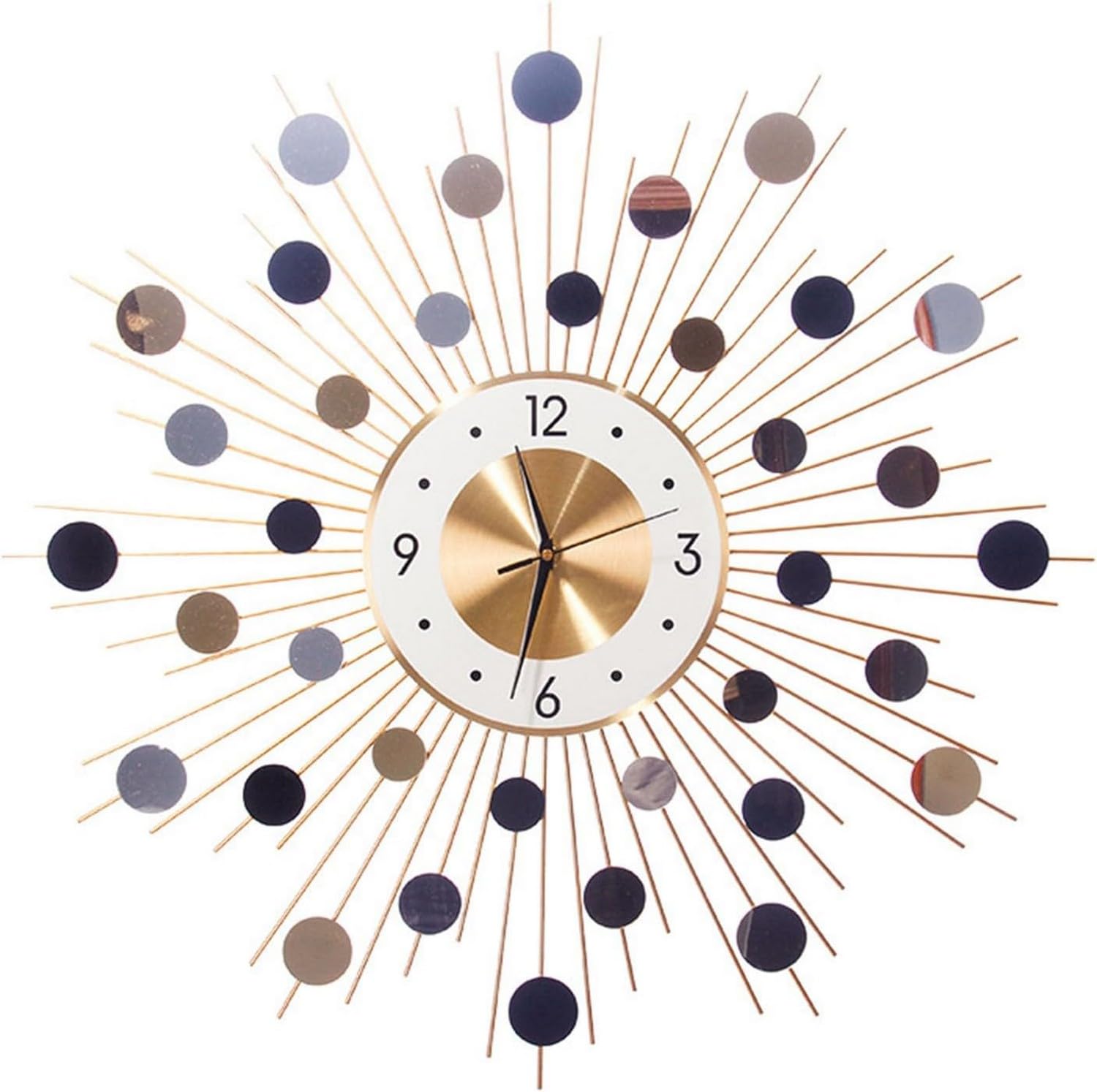 SaryEdge Wall Clock Modern Art Large Clock, Operated Metal Vintage Non-Ticking Silent Roman Numeral Clocks for Bedroom/Kitchen Decorations Dec,
