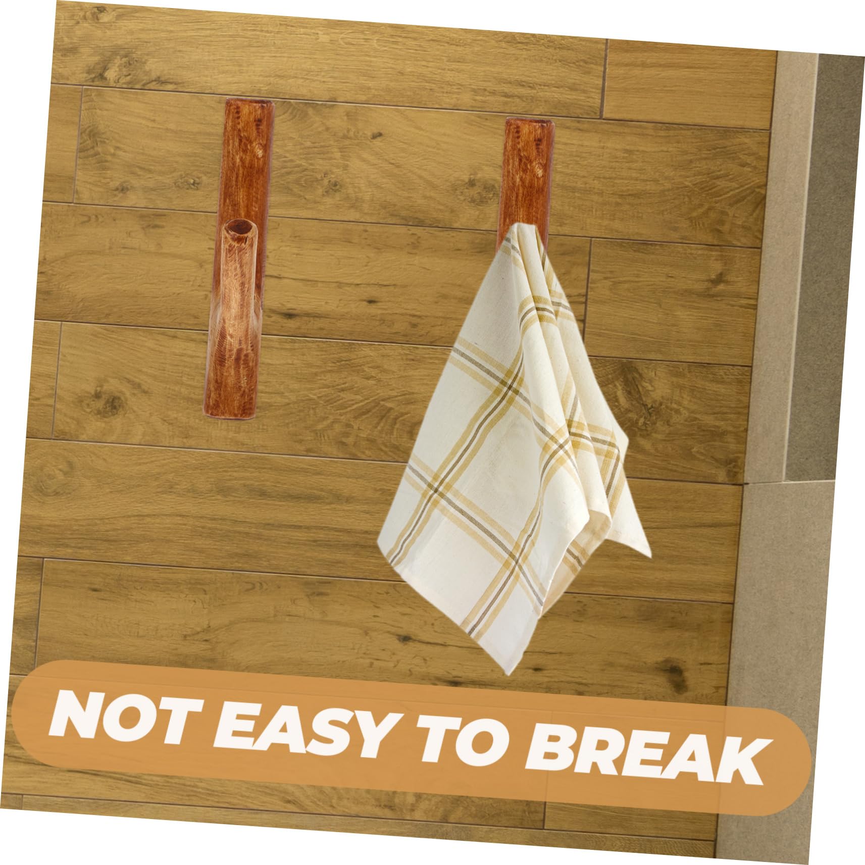 Ciieeo Gancho Adhesivo Resistente de Madera Vintage para Colgar Pared Marrón y Diseño Creativo Adecuado para Cocinas y Hoteles