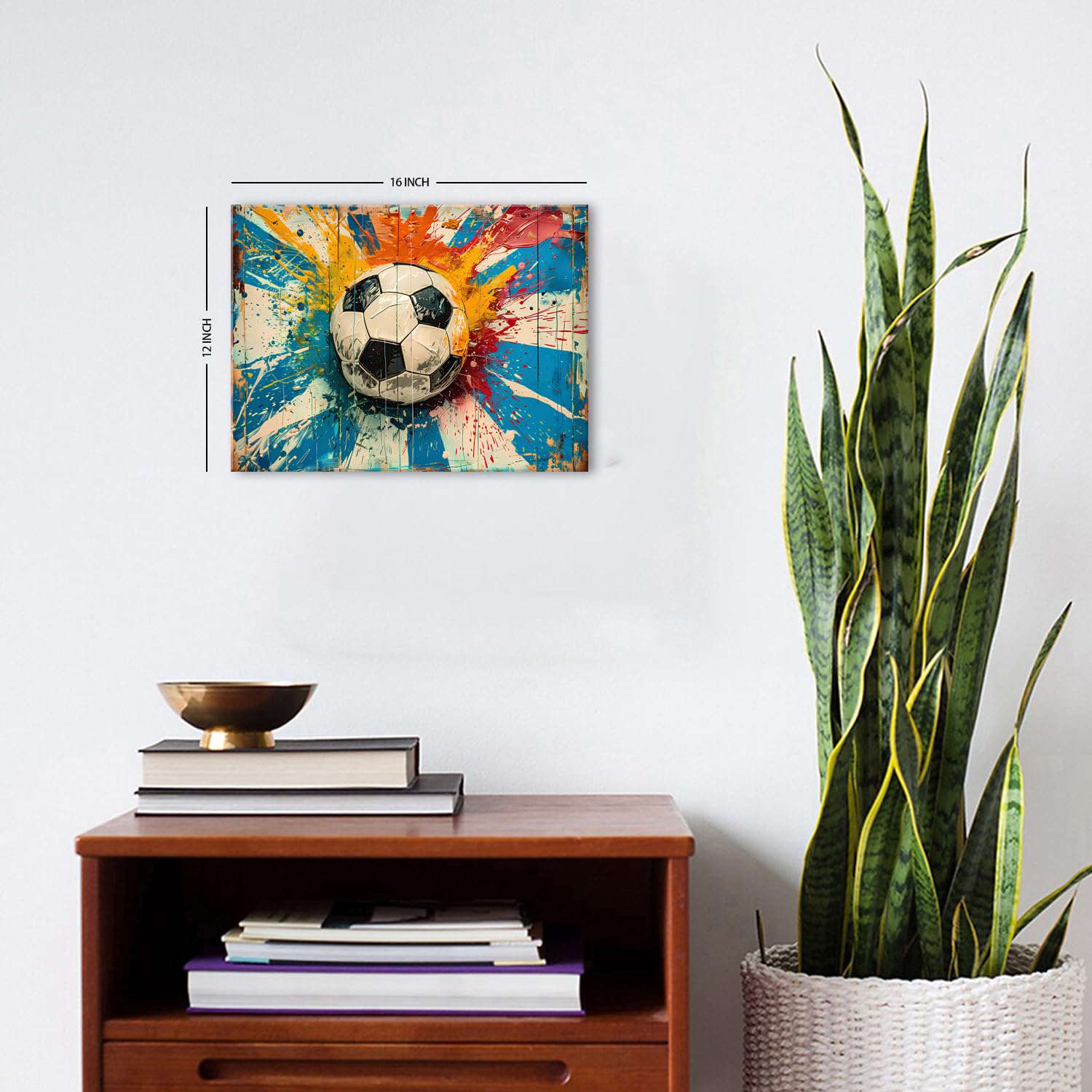Sport Wall Art Football Posters Football Bedroom Accessories Graffiti Soccer Wall Art for Boys Room Decor Cool Banksy Sports Prints Painting Artwork for Teen Kids Men Room Home Decoration 30x40cm - Image 3