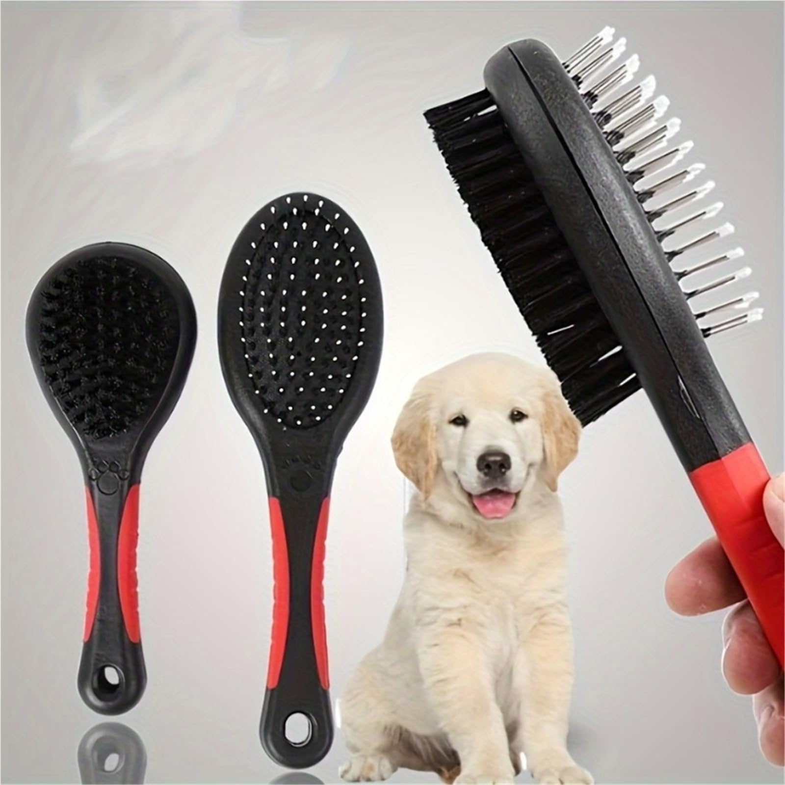 Hundekamm 1pc Hund Pinsel Hundesalon Kamm Doppelseitige Pin Reinigt for Haustiere Verschütten Und Schmutz Werkzeug Katze Liefert zum Entwirren(S)