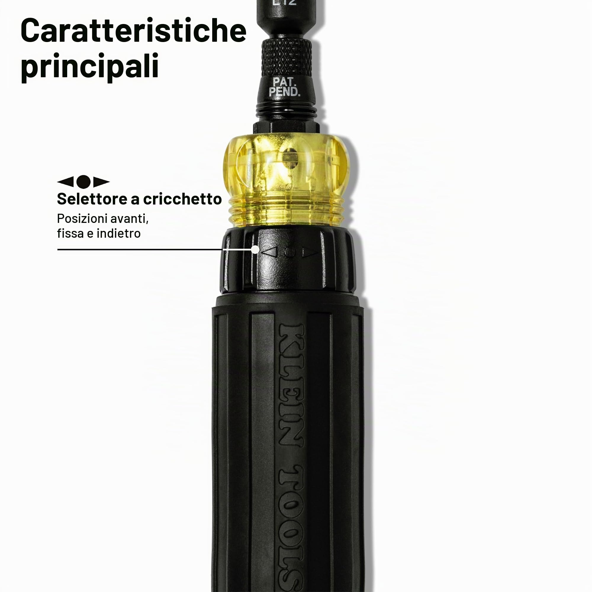 Klein Tools 32500HDRT KNECT - Cacciavite a cricchetto, cacciavite multi-bit/avvitatore a percussione, 11 in 1 con punte Phillips, scanalate, quadrate e Torx